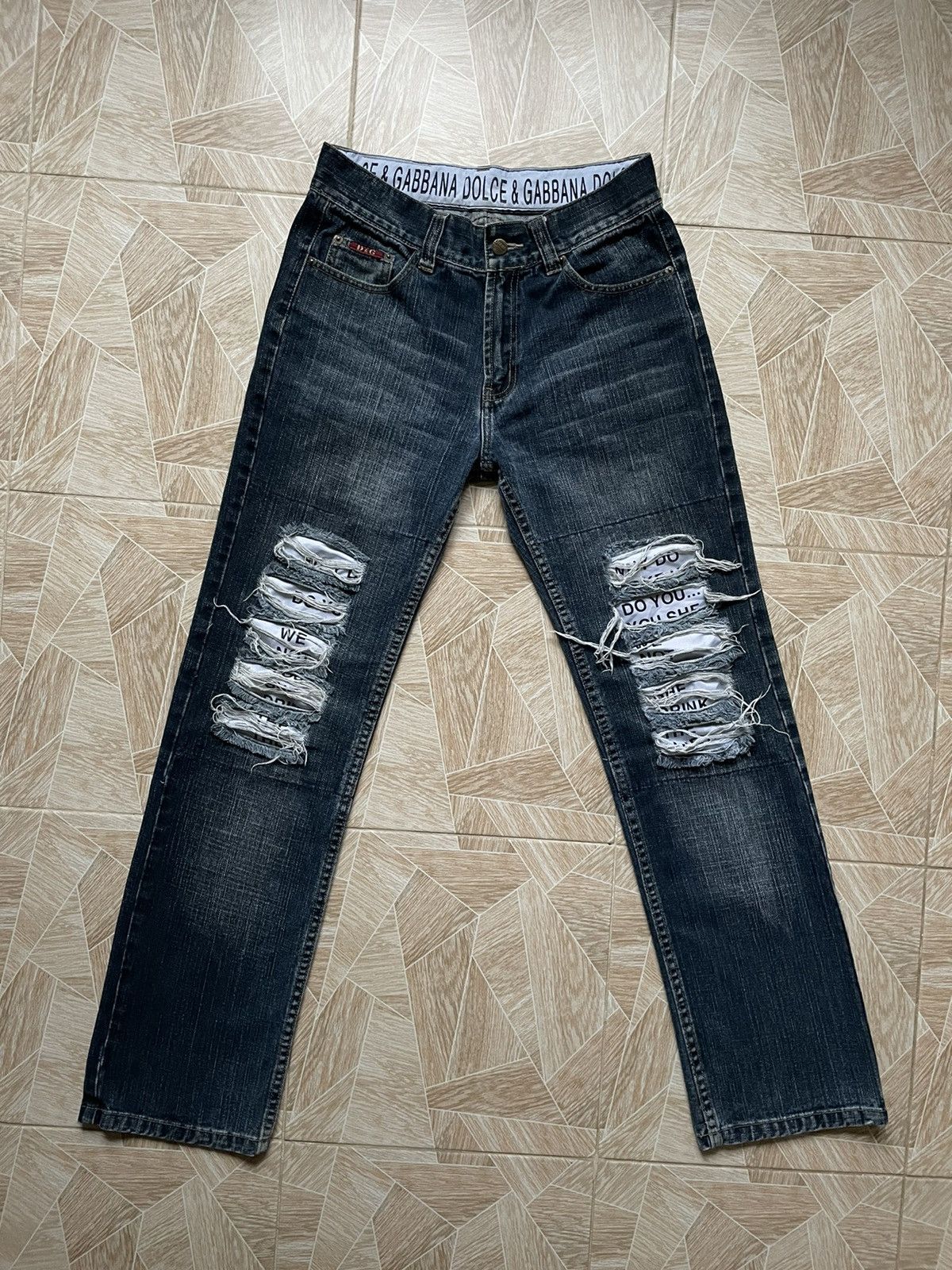Pantalon Jean De Piste Dolce & Gabbana Authentique - Velours Noir - Taille Unique (voir Mesures)