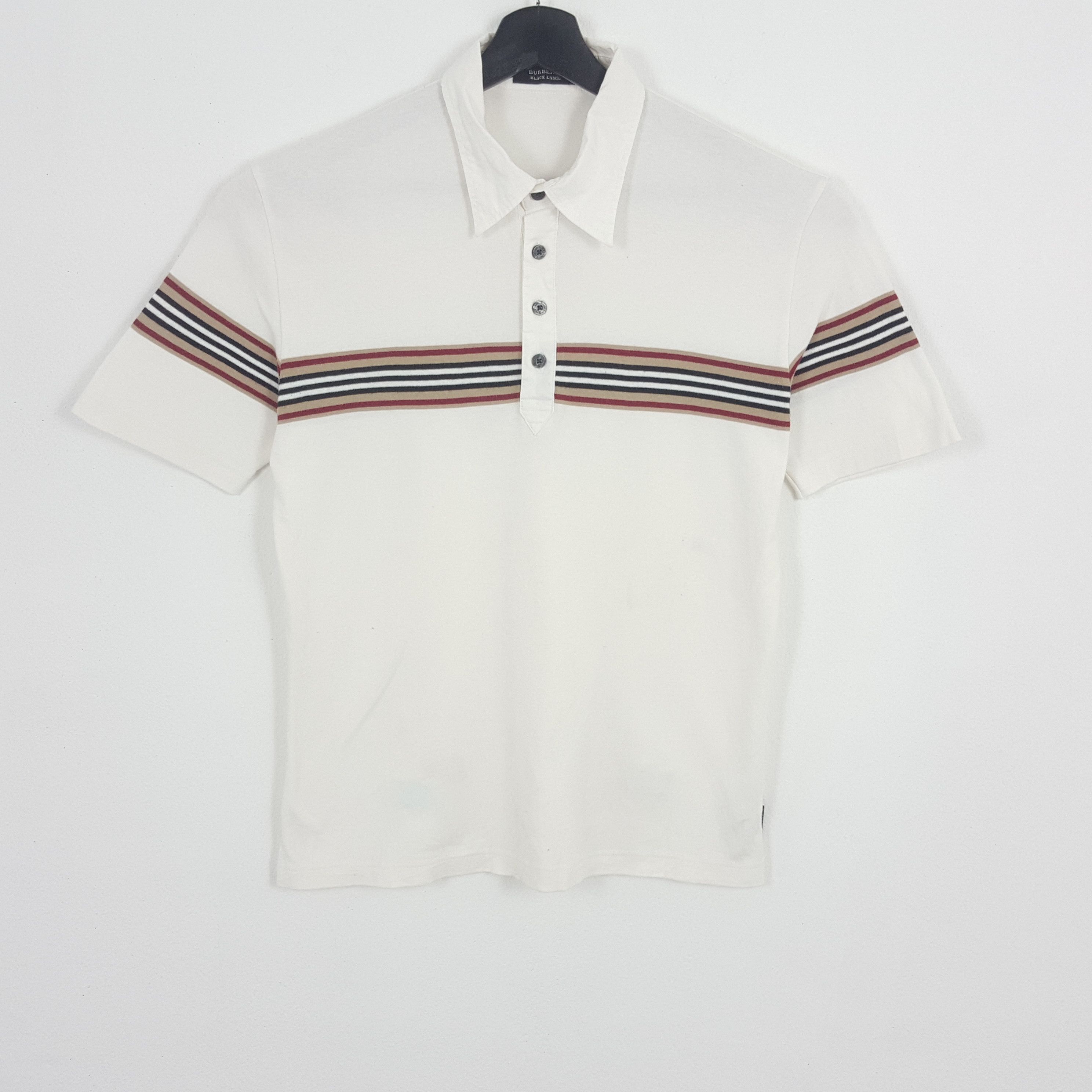 BURBERRY BLACK LABEL Stripe Design Polo Shirt
