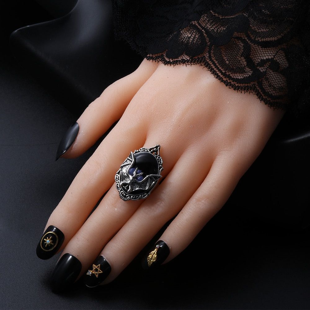 Jewelry Black Bat Ring Size ONE SIZE - 7 Thumbnail
