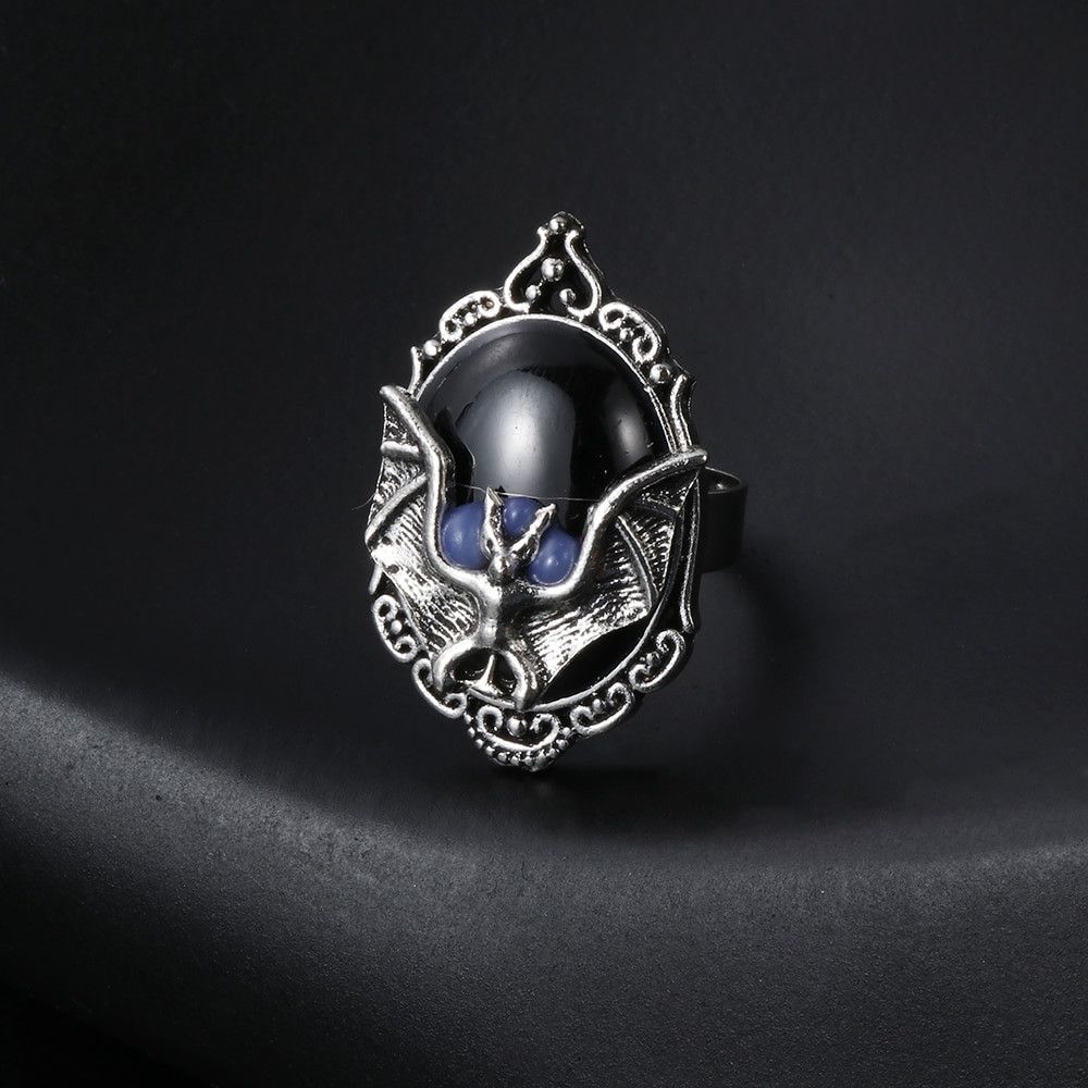 Jewelry Black Bat Ring Size ONE SIZE - 5 Thumbnail