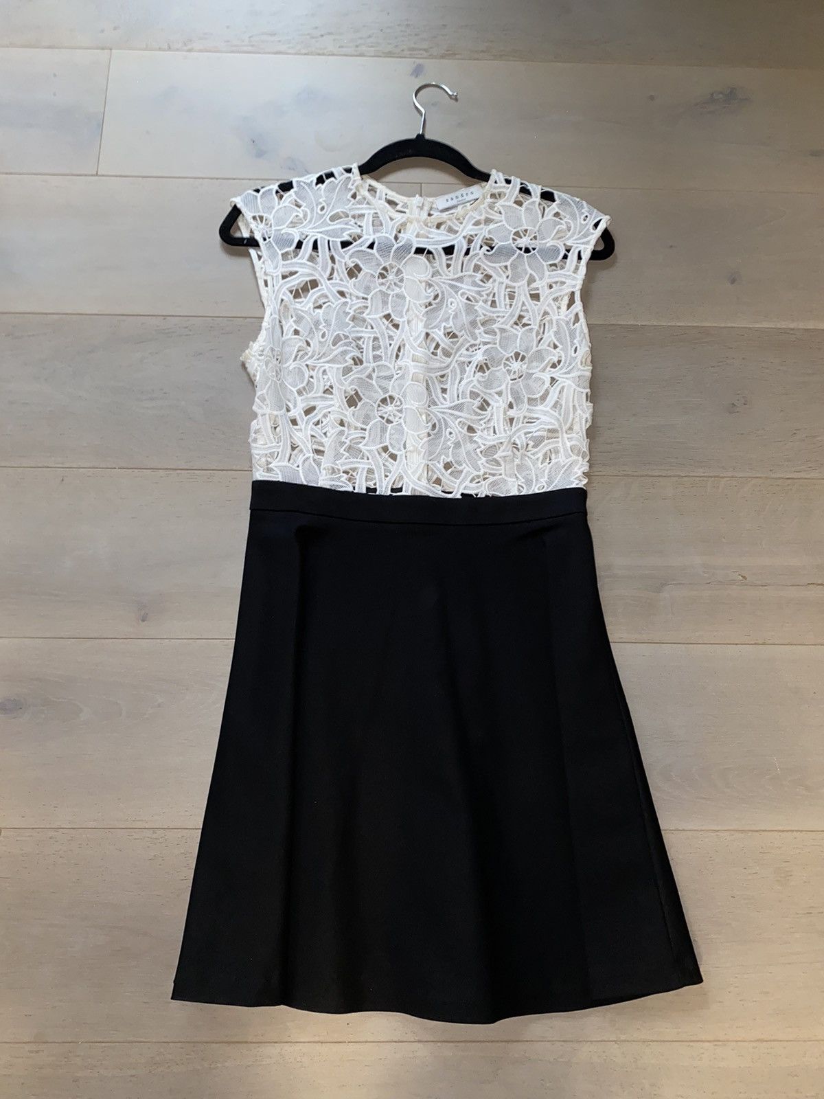 Sandro White Black Dress