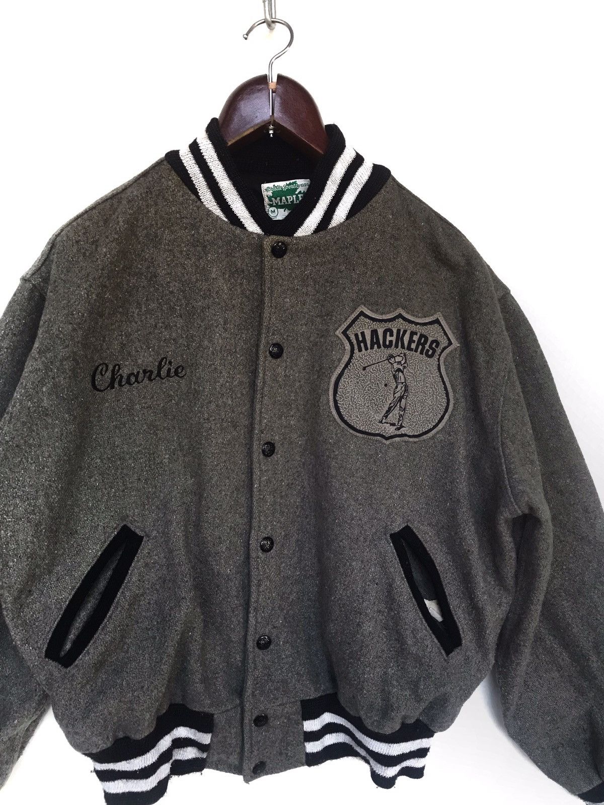 Vintage Vintage Hackers Varsity Jacket Athletics Sportwear Size US M / EU 48-50 / 2 - 3 Thumbnail