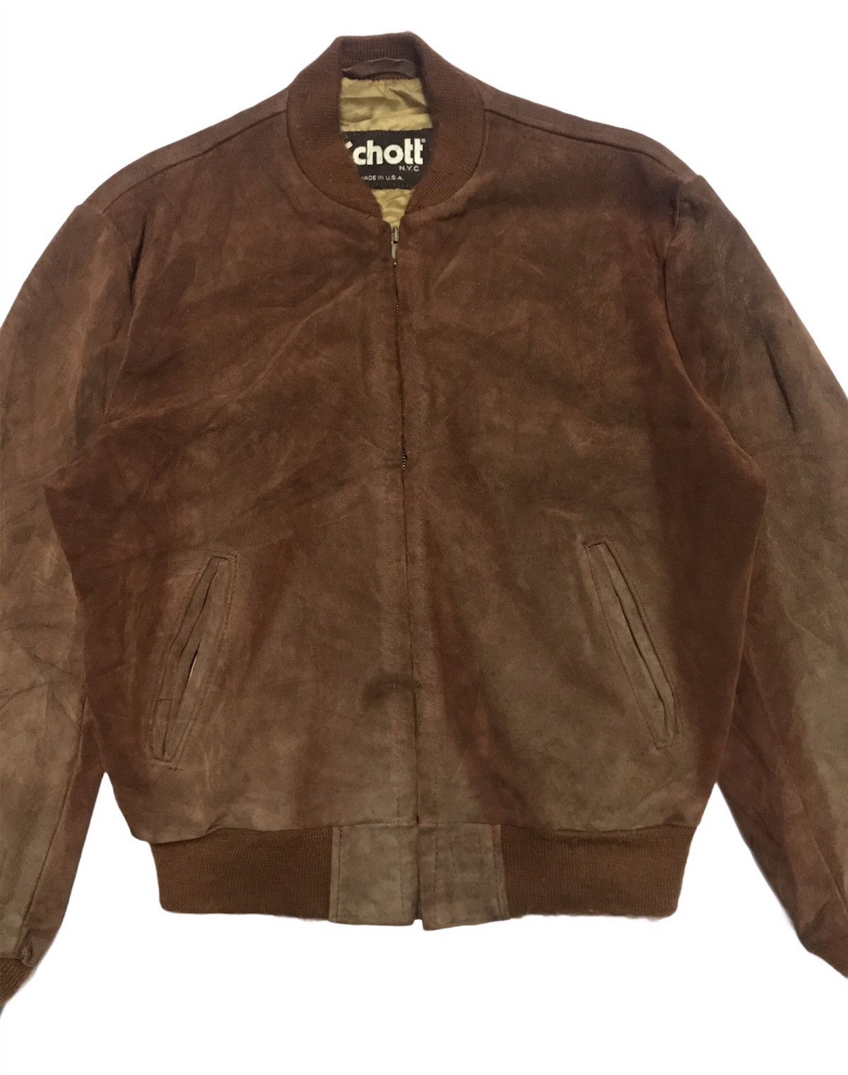 Other Vtg Schott Suede Leather Jacket Size US M / EU 48-50 / 2 - 2 Thumbnail