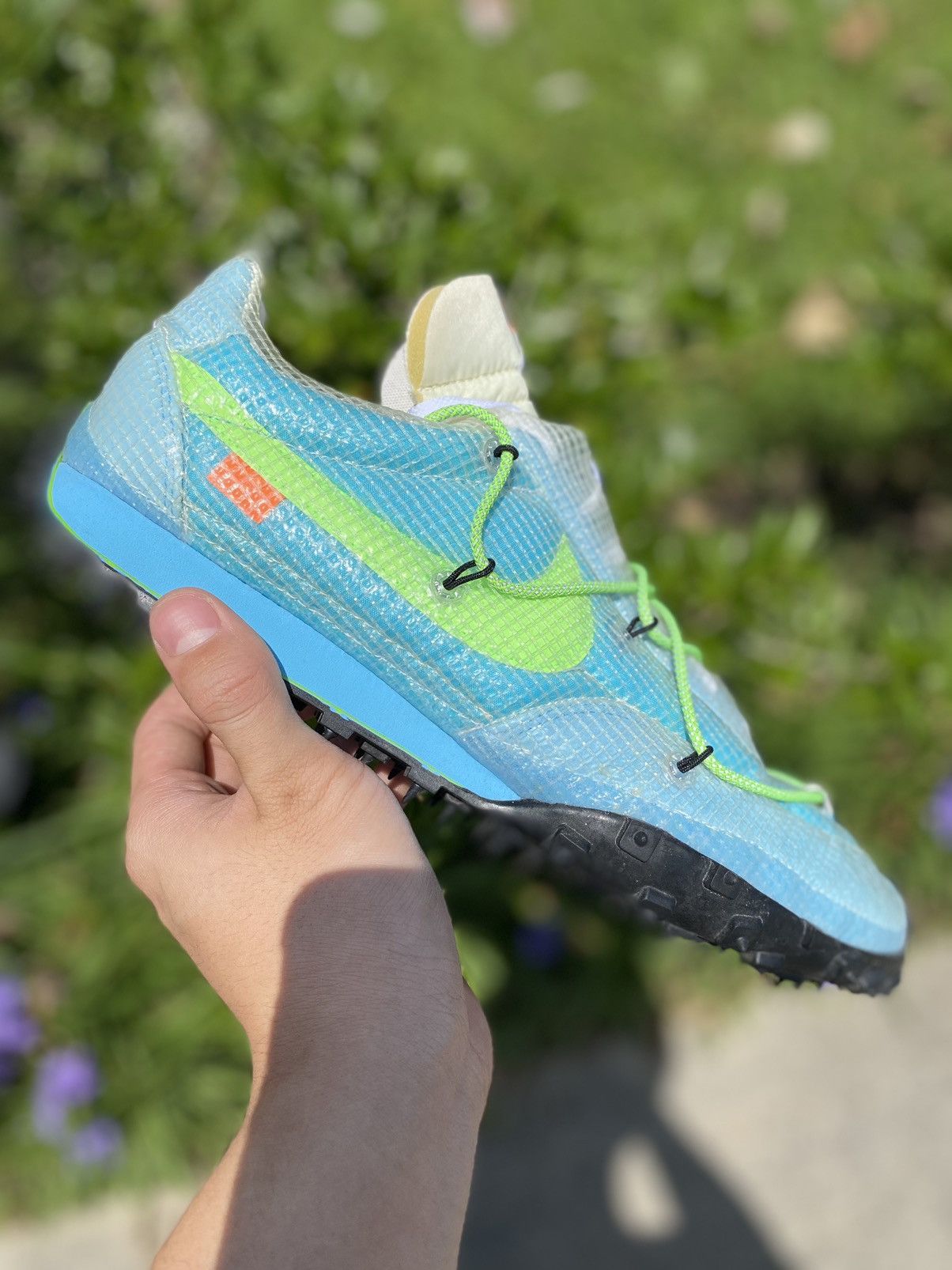 Nike Waffle Racer buy Off-White Vivid Sky Sz 14.5