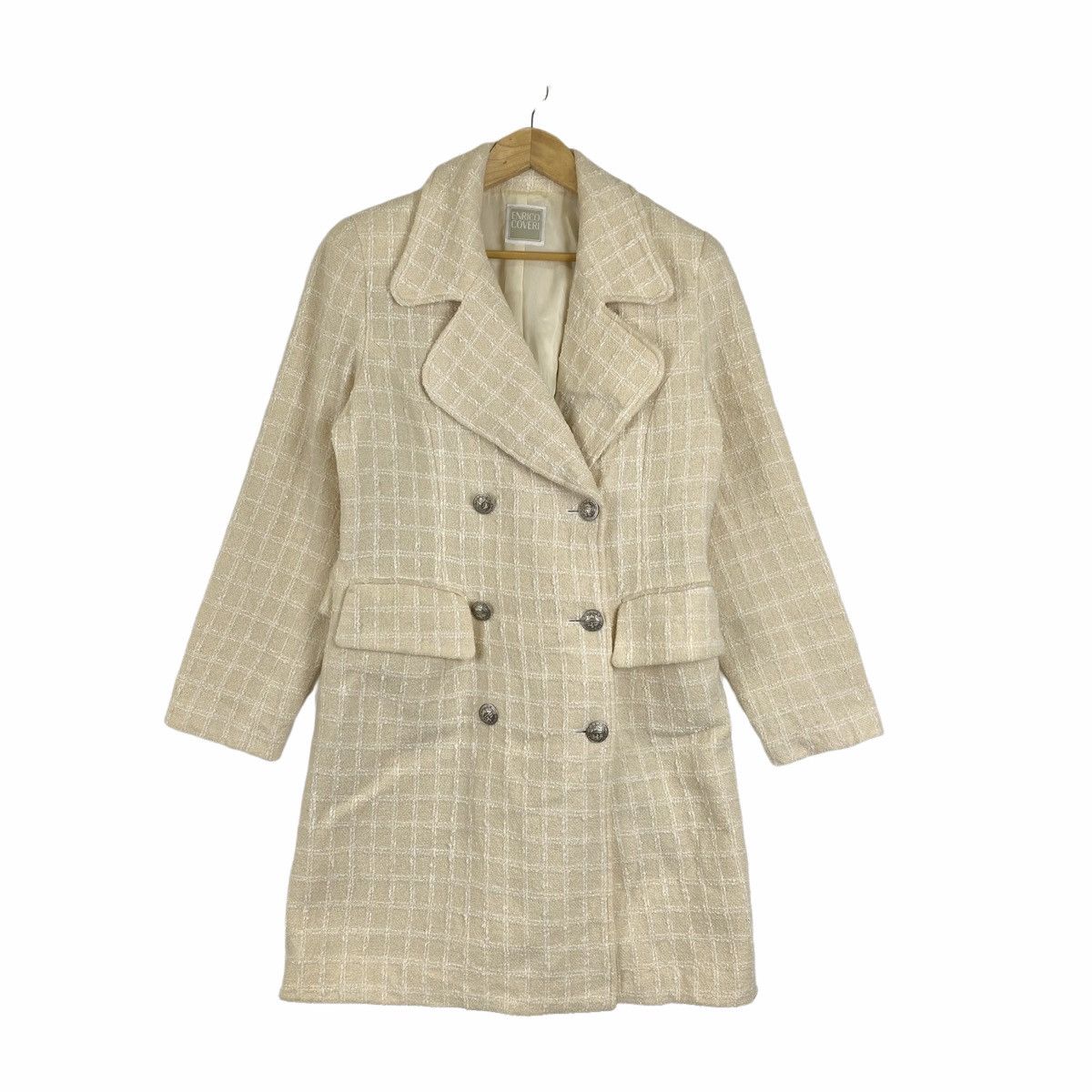 Vintage ENRICO COVERI Fashion Designer Trench Coat Jacket