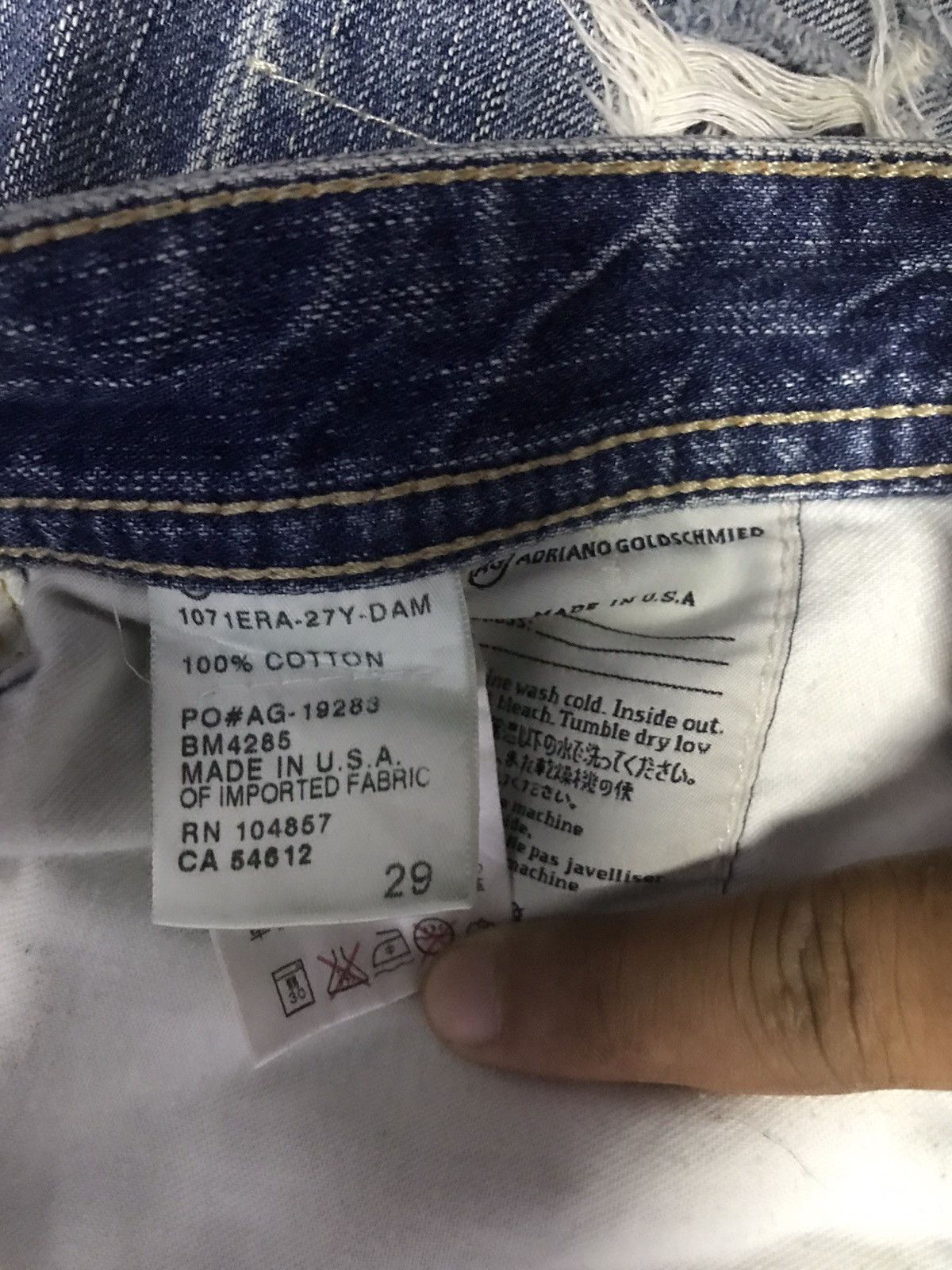 AG Adriano Goldschmied Adriano Goldschmied Straight Leg Distressed Denim Jeans Size US 32 / EU 48 - 10 Thumbnail