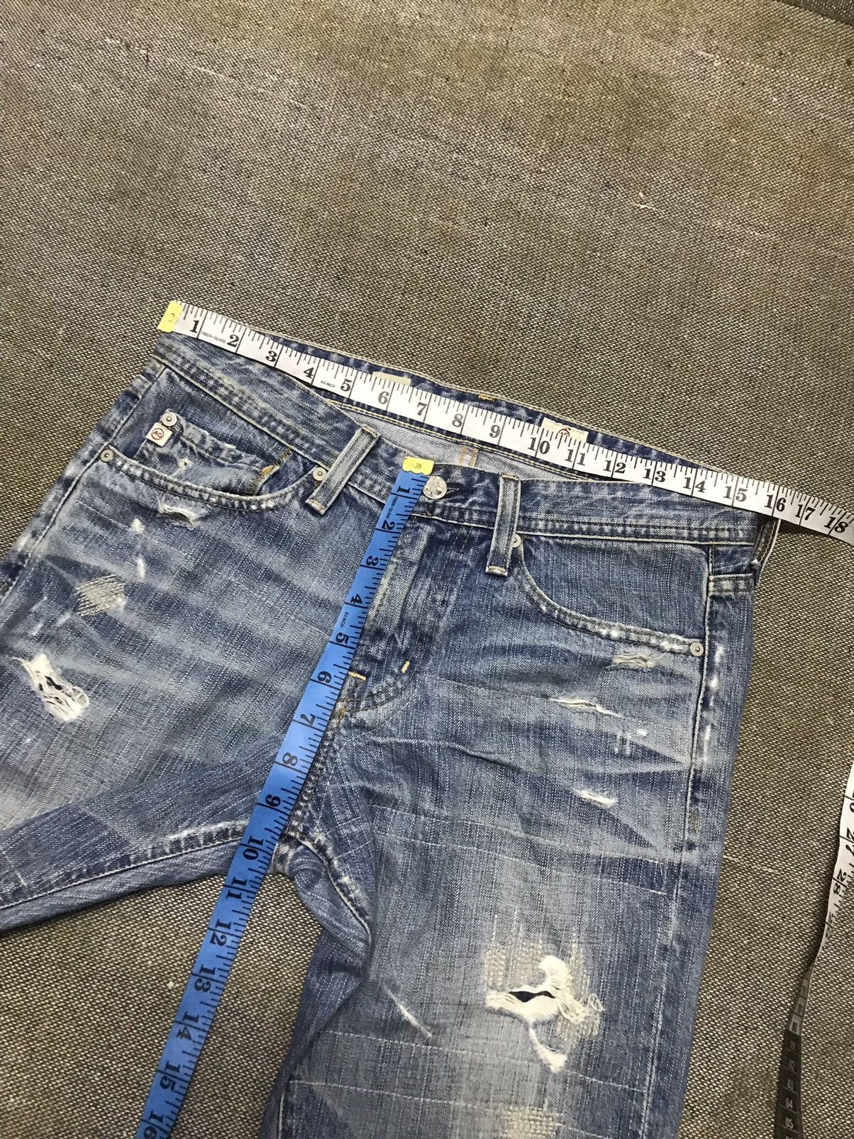AG Adriano Goldschmied Adriano Goldschmied Straight Leg Distressed Denim Jeans Size US 32 / EU 48 - 13 Thumbnail