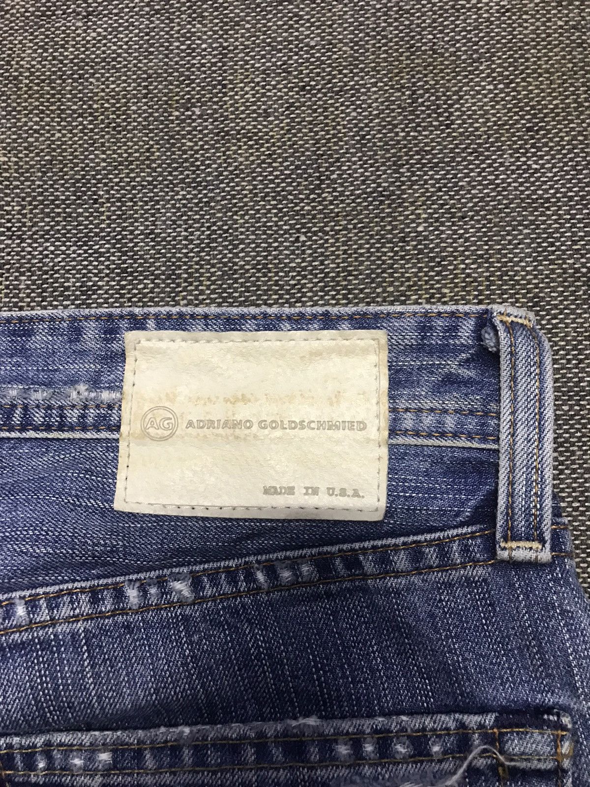 AG Adriano Goldschmied Adriano Goldschmied Straight Leg Distressed Denim Jeans Size US 32 / EU 48 - 6 Thumbnail
