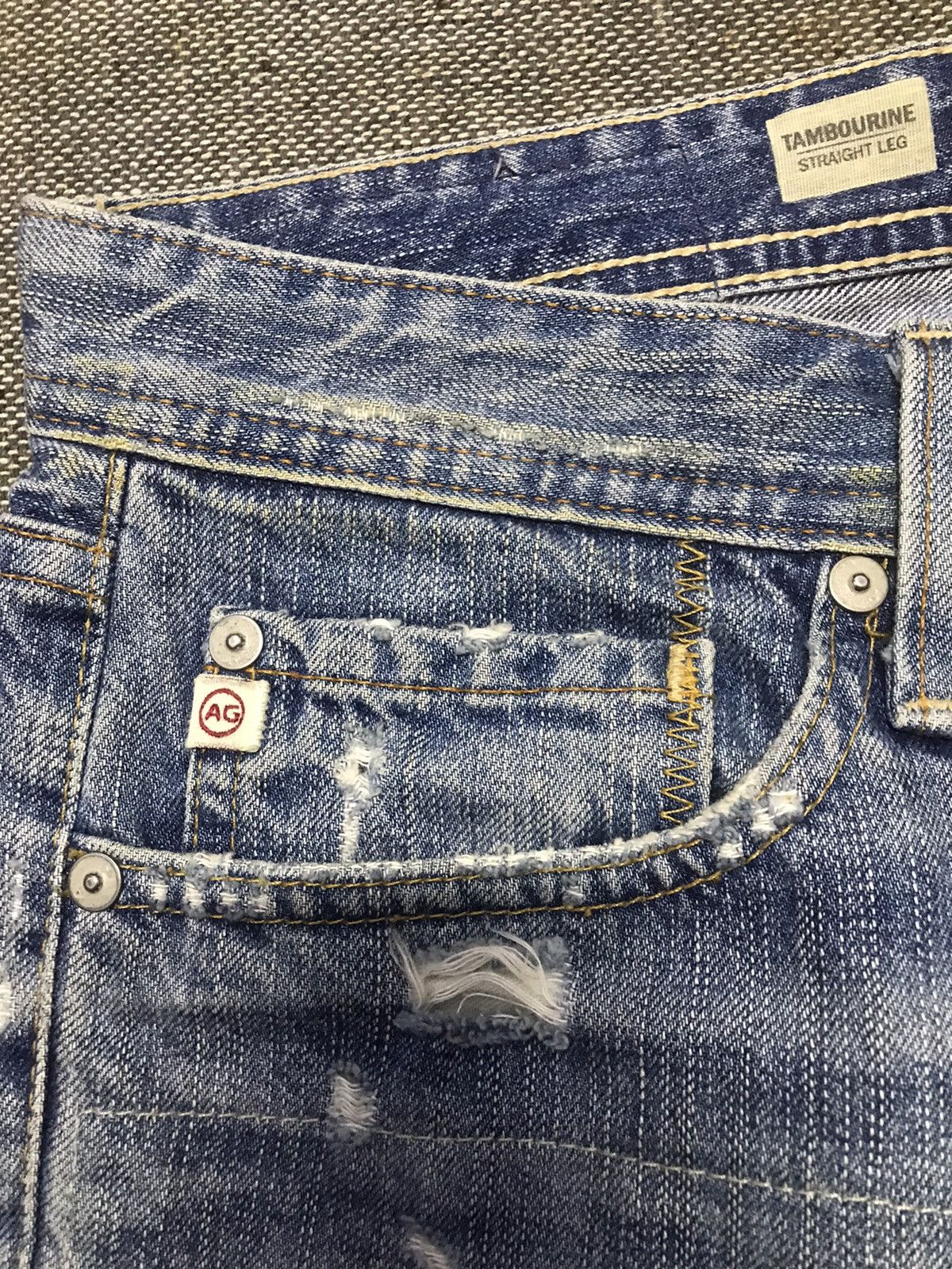 AG Adriano Goldschmied Adriano Goldschmied Straight Leg Distressed Denim Jeans Size US 32 / EU 48 - 4 Thumbnail