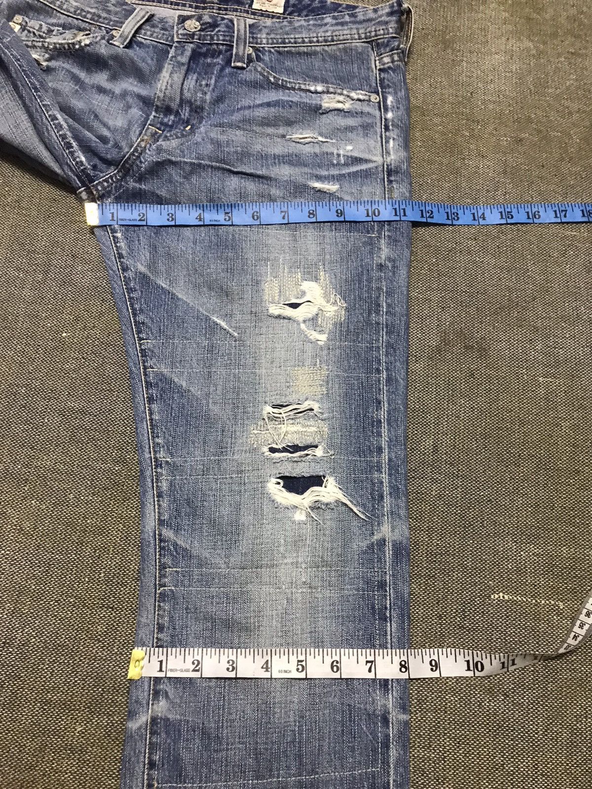 AG Adriano Goldschmied Adriano Goldschmied Straight Leg Distressed Denim Jeans Size US 32 / EU 48 - 14 Thumbnail