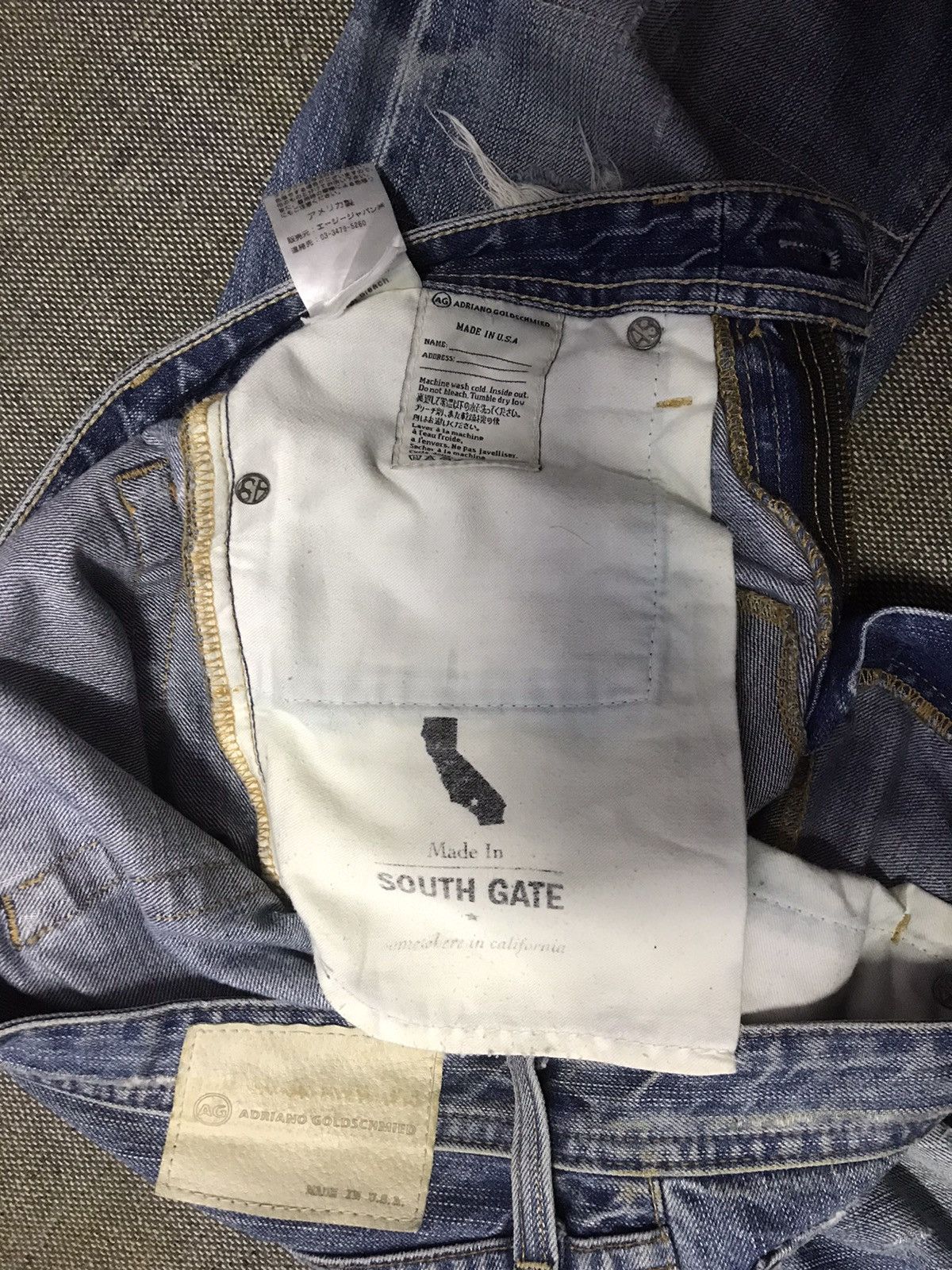 AG Adriano Goldschmied Adriano Goldschmied Straight Leg Distressed Denim Jeans Size US 32 / EU 48 - 9 Thumbnail