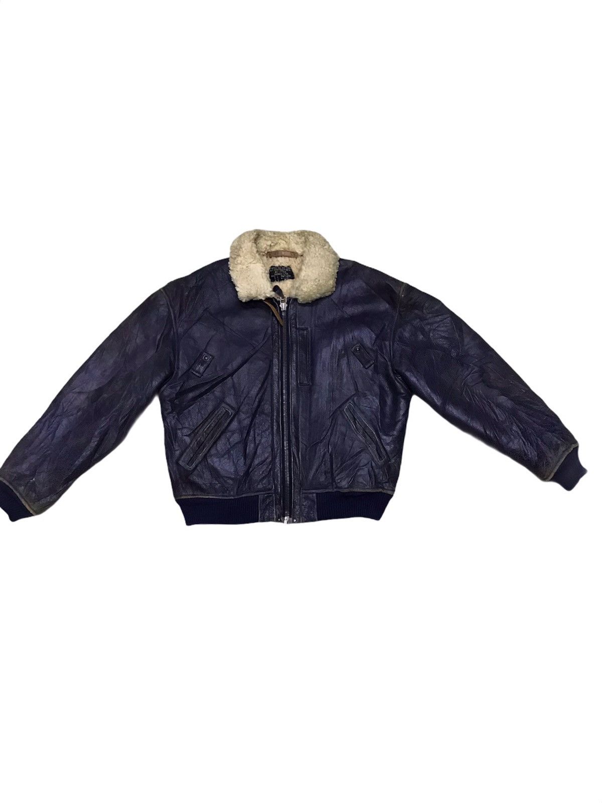 Vintage Avirex B-15 Bomber Jacket Sherpa Genuine Sheepskin