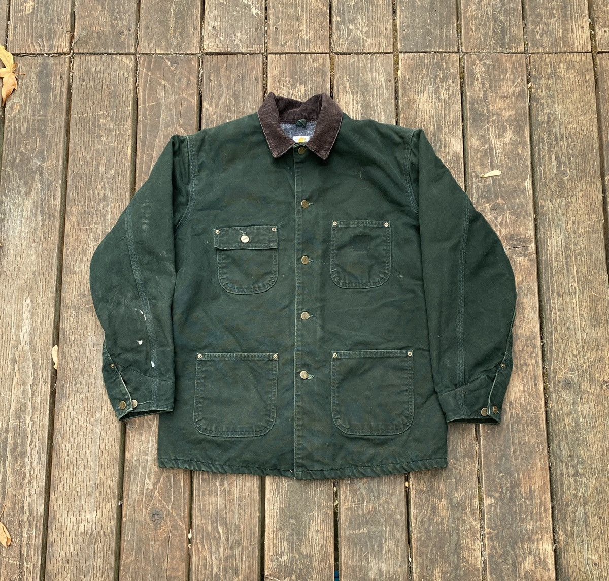 Vintage Green Hunter Carhartt Chore Coat Detroit jacket | Grailed