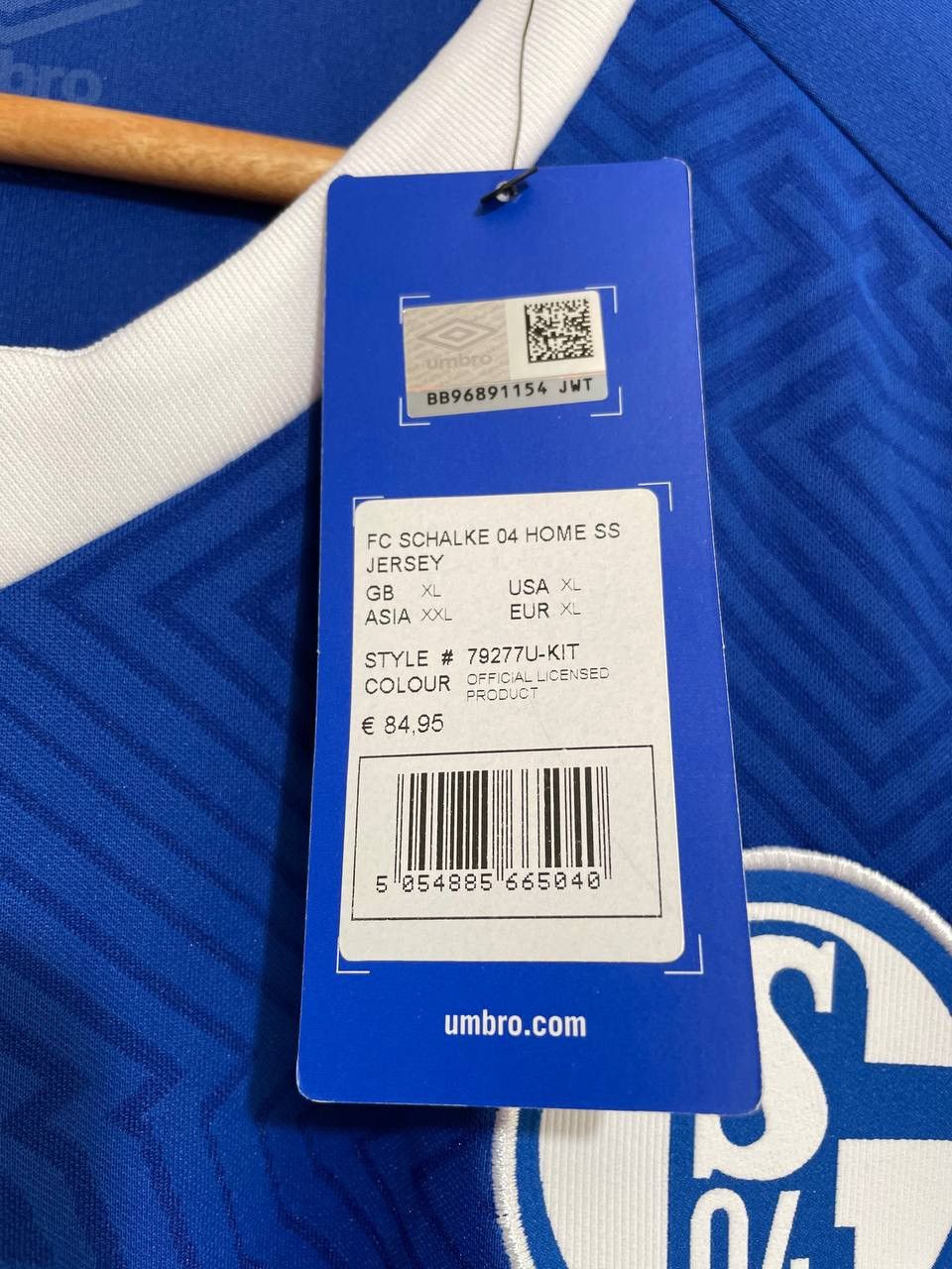 Umbro Schalke 2018-2019 Home Soccer Jersey Football Kit Shirt Size US XL / EU 56 / 4 - 5 Thumbnail