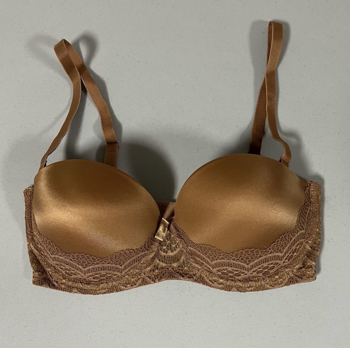Vintage Auden Push-Up Lace Balconette Bra Bustier Lingerie Size 34C🤎 Size ONE SIZE - 1 Thumbnail