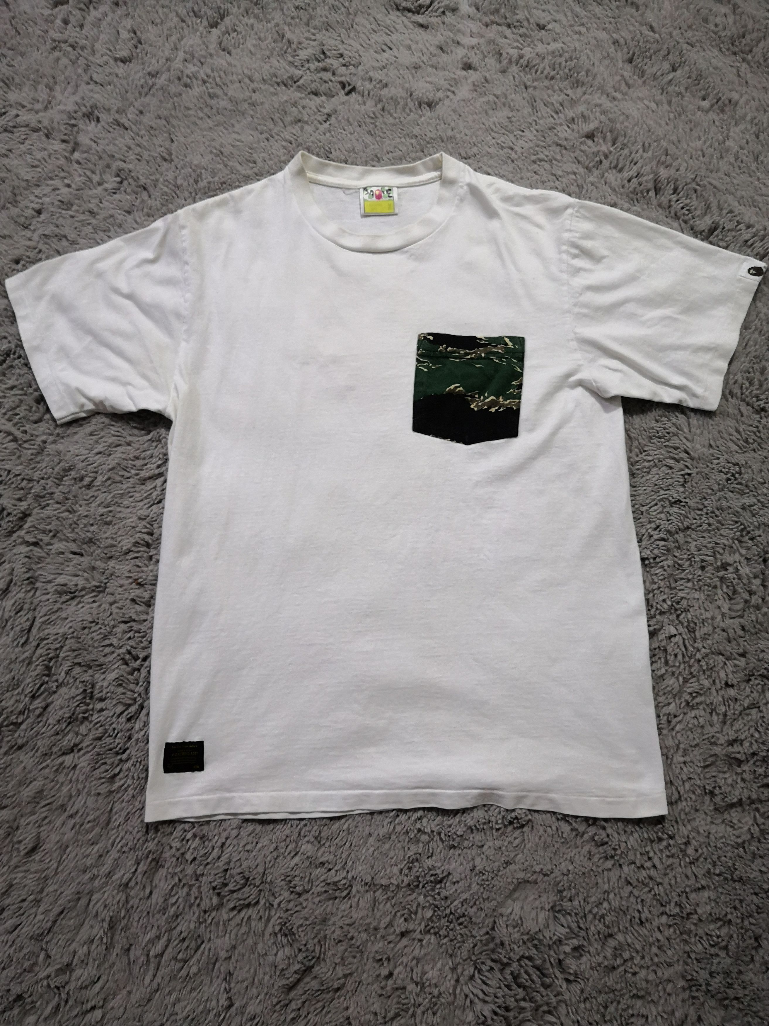 image of Bape Tiger Camo Pocket Tee in White, Men's (Size Medium)