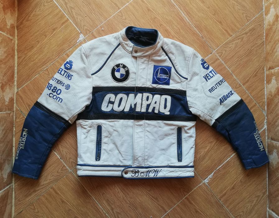 Vintage BMW COMPAQ Leather Racing Jacket Top Gear Vintage | Grailed