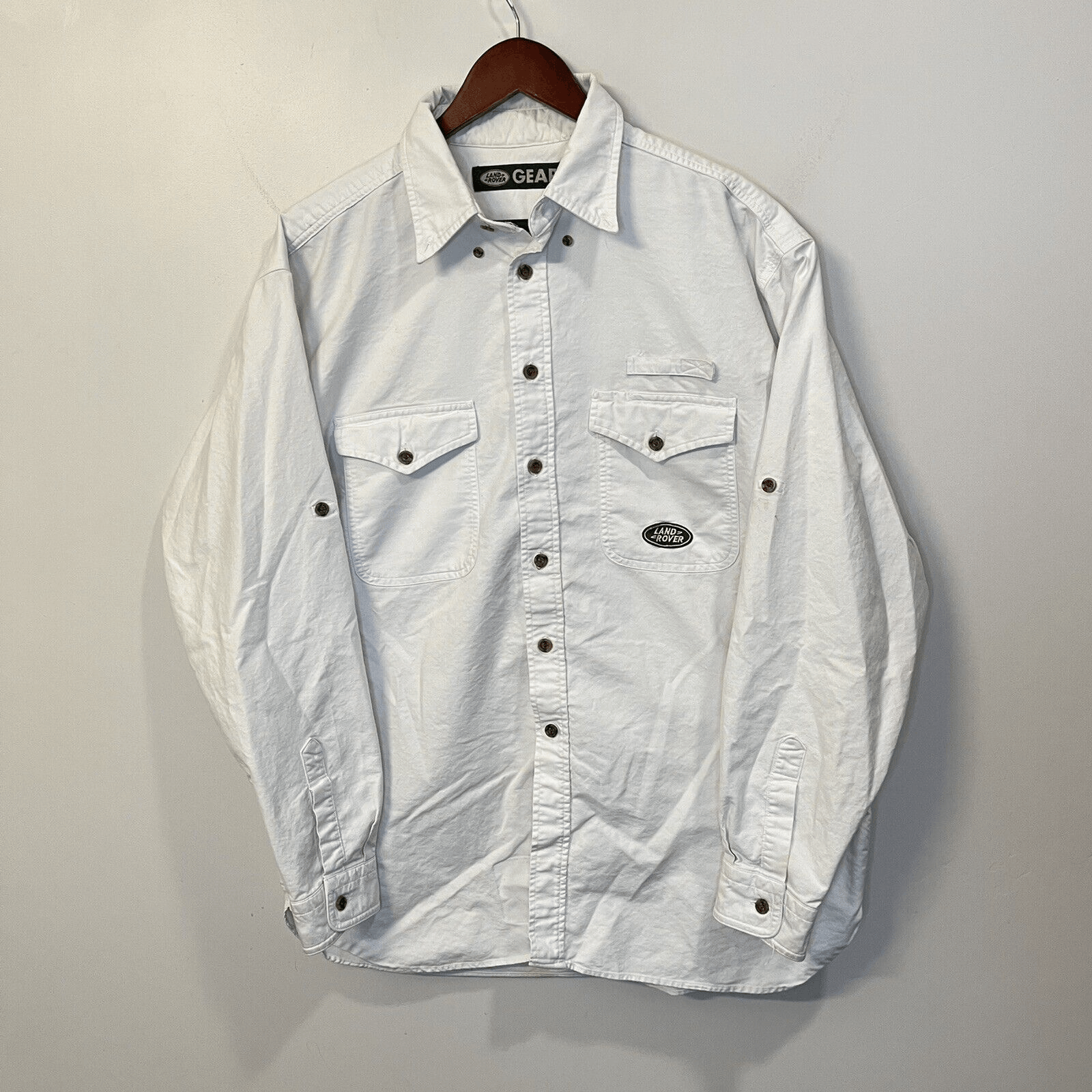 Vintage Vintage Land Rover Gear Cream Safari Button Down Shirt | Grailed