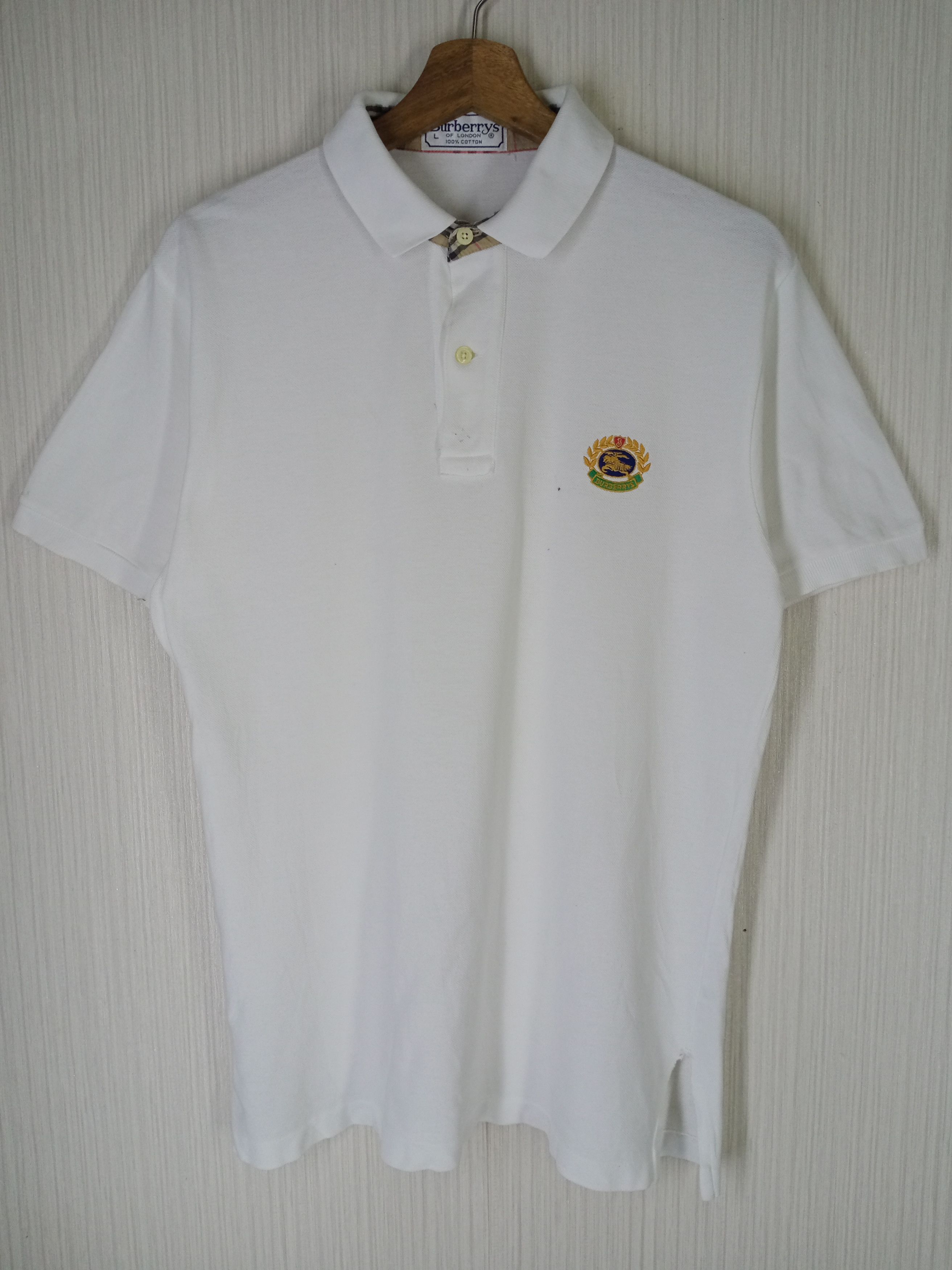 Burberry Rare Vintage Burberrys Nova Check Polo Shirt Size US L / EU 52-54 / 3 - 5 Thumbnail