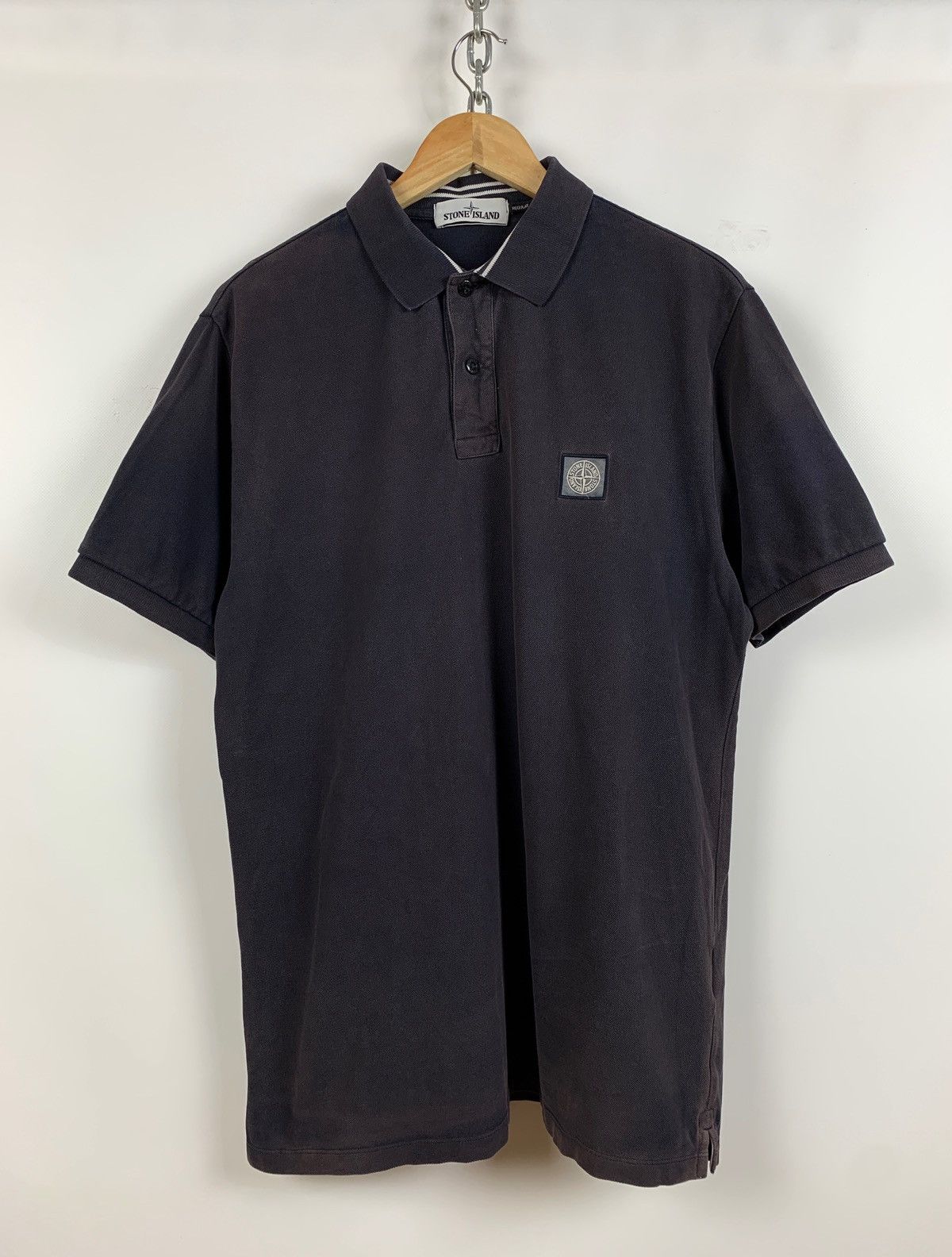 Stone Island Stone Island Patch Program Faded Navy Blue Polo T-Shirt Size US XL / EU 56 / 4 - 1 Thumbnail