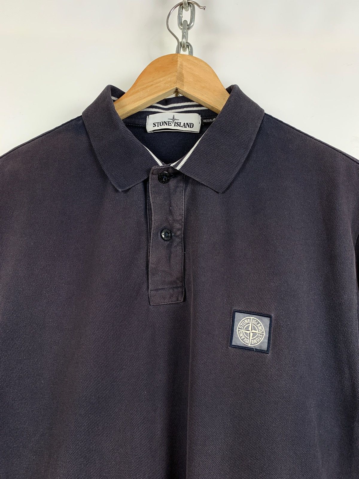 Stone Island Stone Island Patch Program Faded Navy Blue Polo T-Shirt Size US XL / EU 56 / 4 - 5 Thumbnail