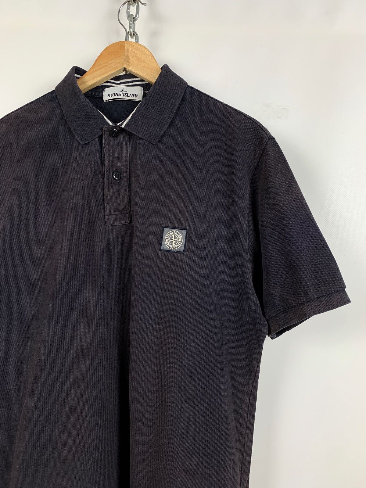 Stone Island Stone Island Patch Program Faded Navy Blue Polo T-Shirt Size US XL / EU 56 / 4 - 4 Thumbnail