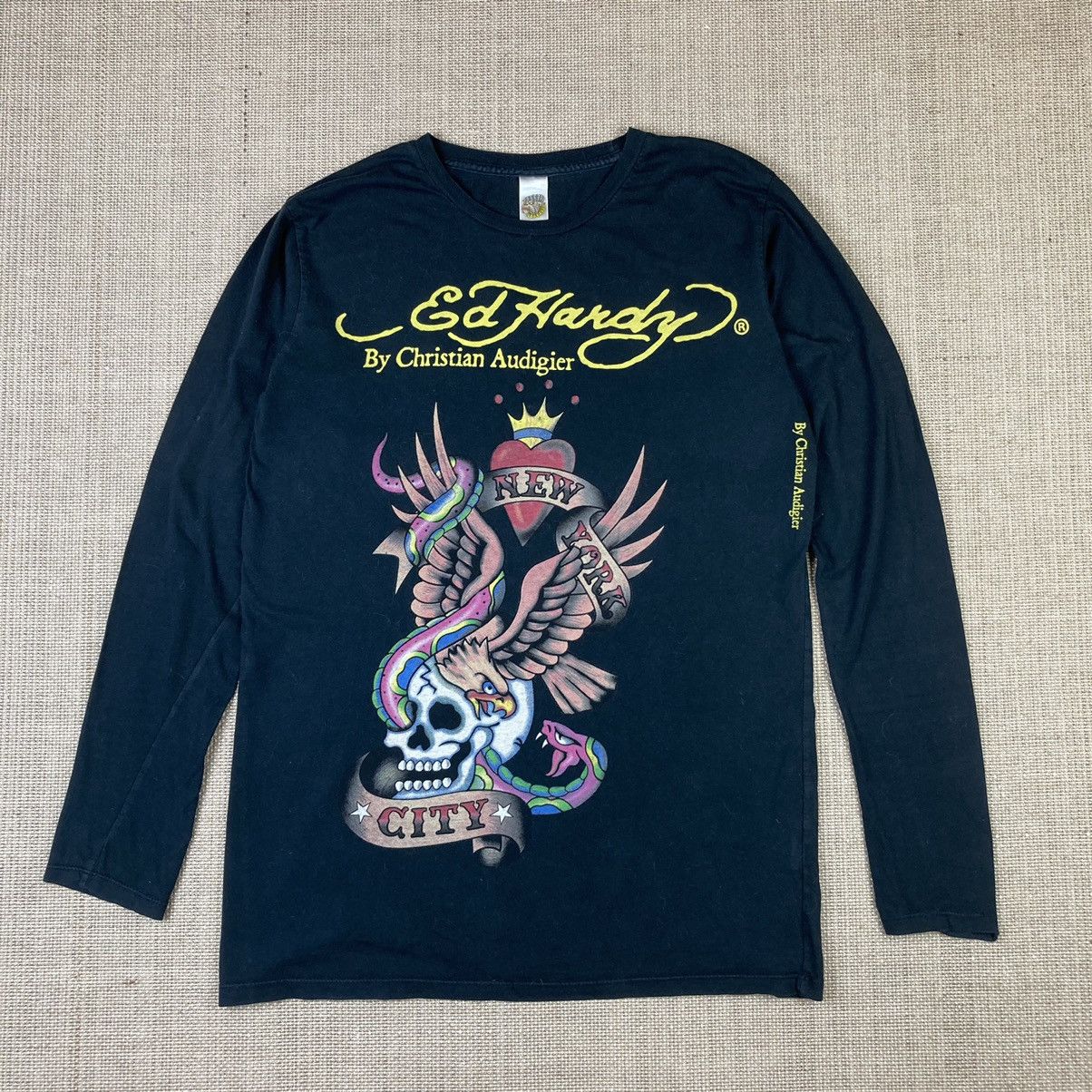 Ed Hardy by Christian Audigier skulls long sleeve shirt