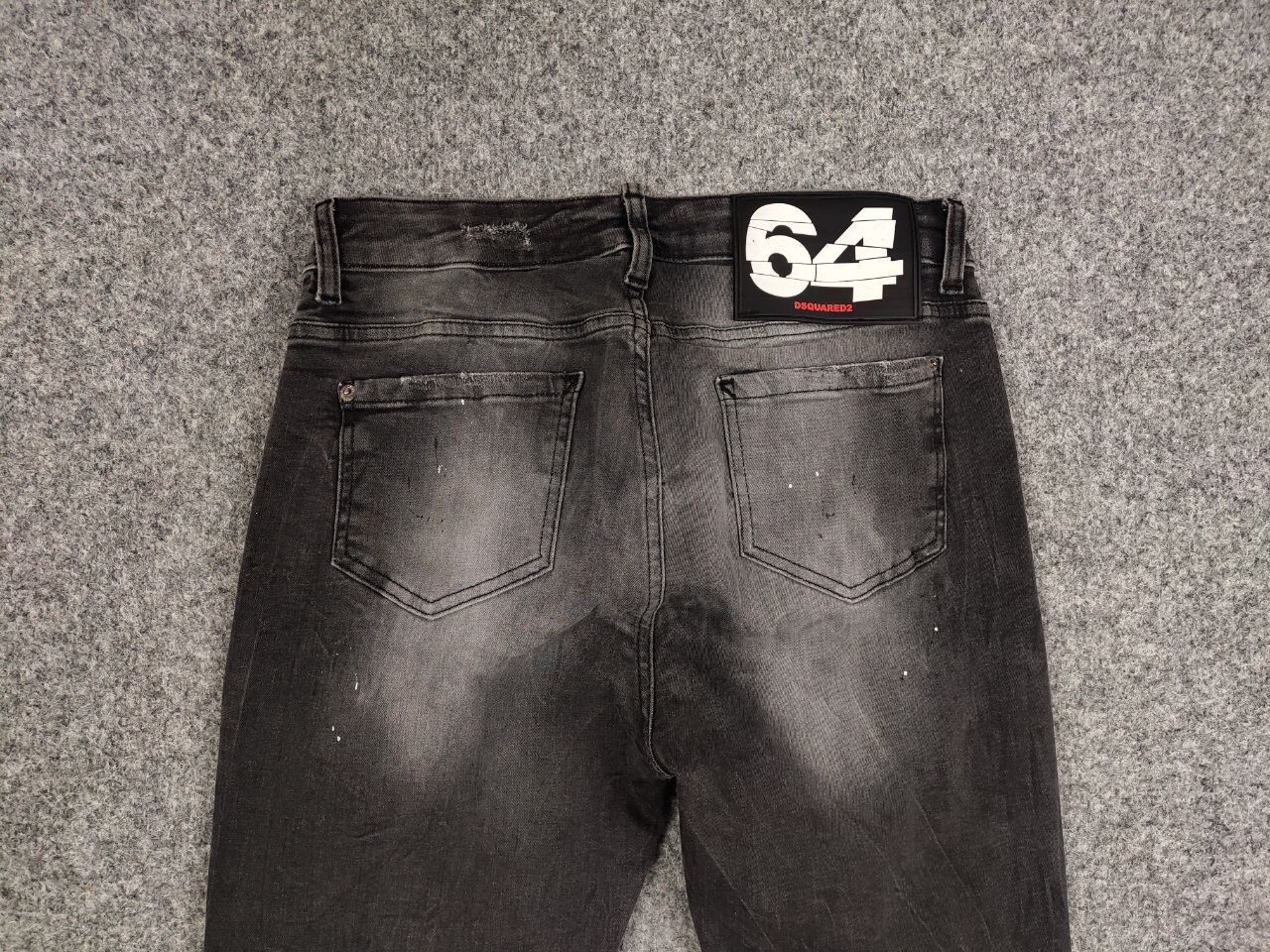 Dsquared2 Dsquared2 Designer Black Paint Logo Distressed Denim Jeans Size US 30 / EU 46 - 16 Thumbnail
