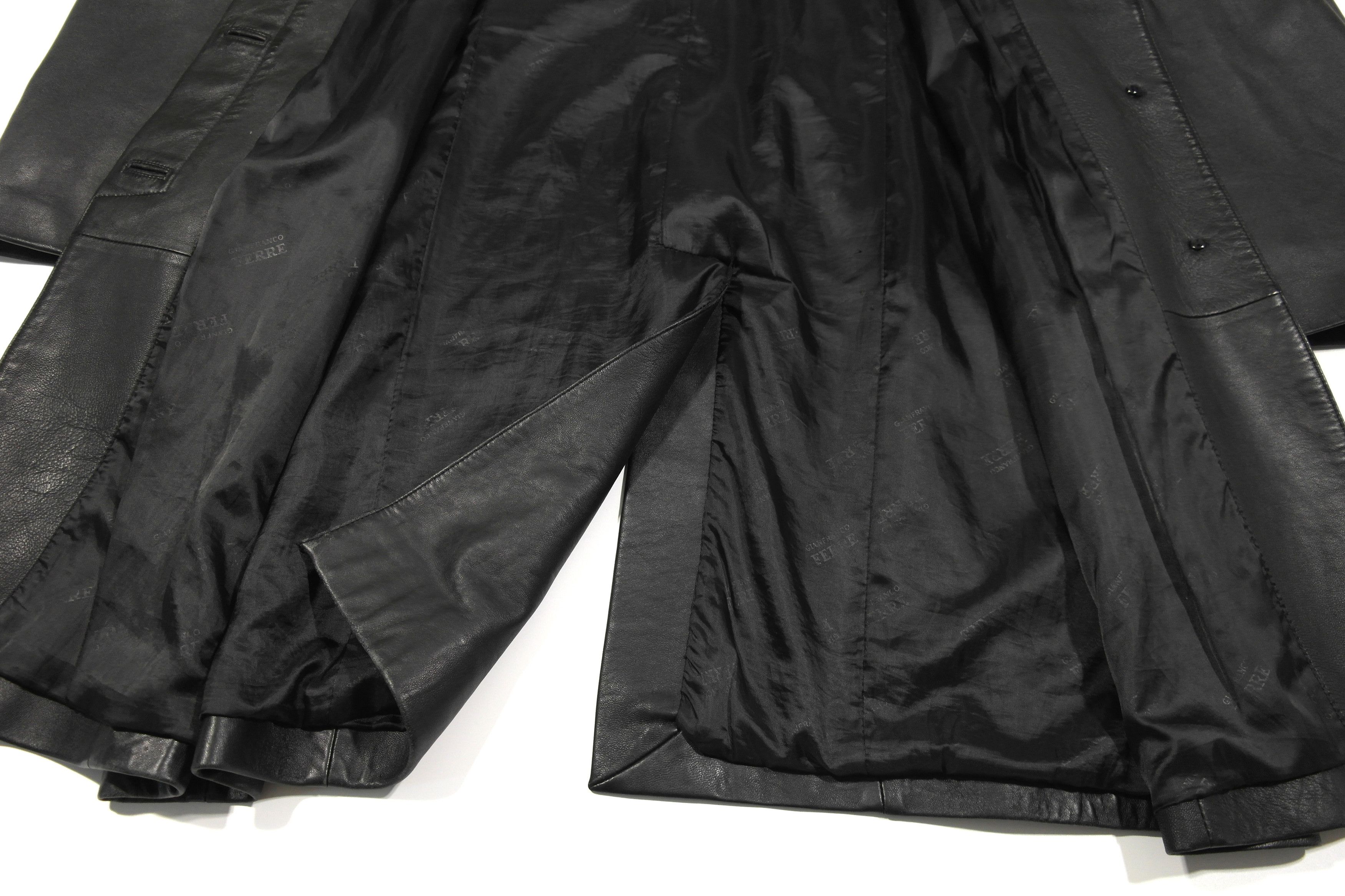 Ferre Vintage Gianfranco Ferre Leather Coat Size L / US 10 / IT 46 - 9 Thumbnail