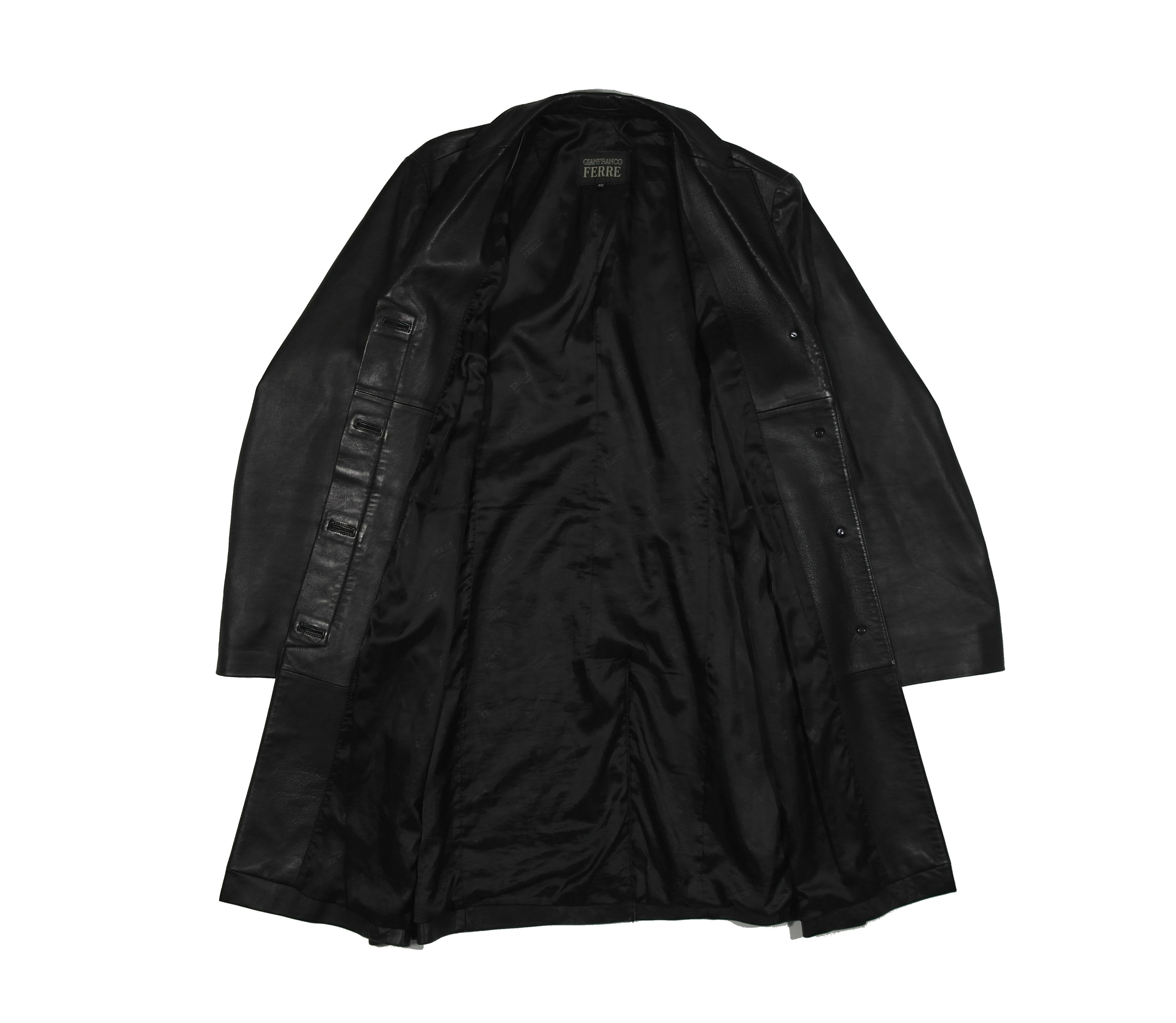 Ferre Vintage Gianfranco Ferre Leather Coat Size L / US 10 / IT 46 - 3 Thumbnail