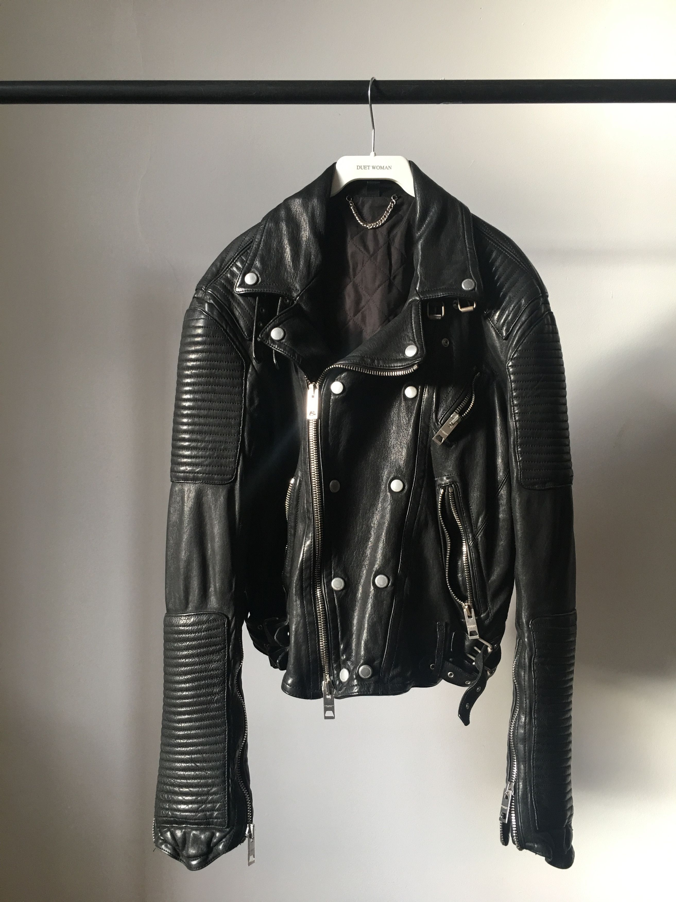 SS11 Quilted Panel Biker Leather Jacket Perfecto