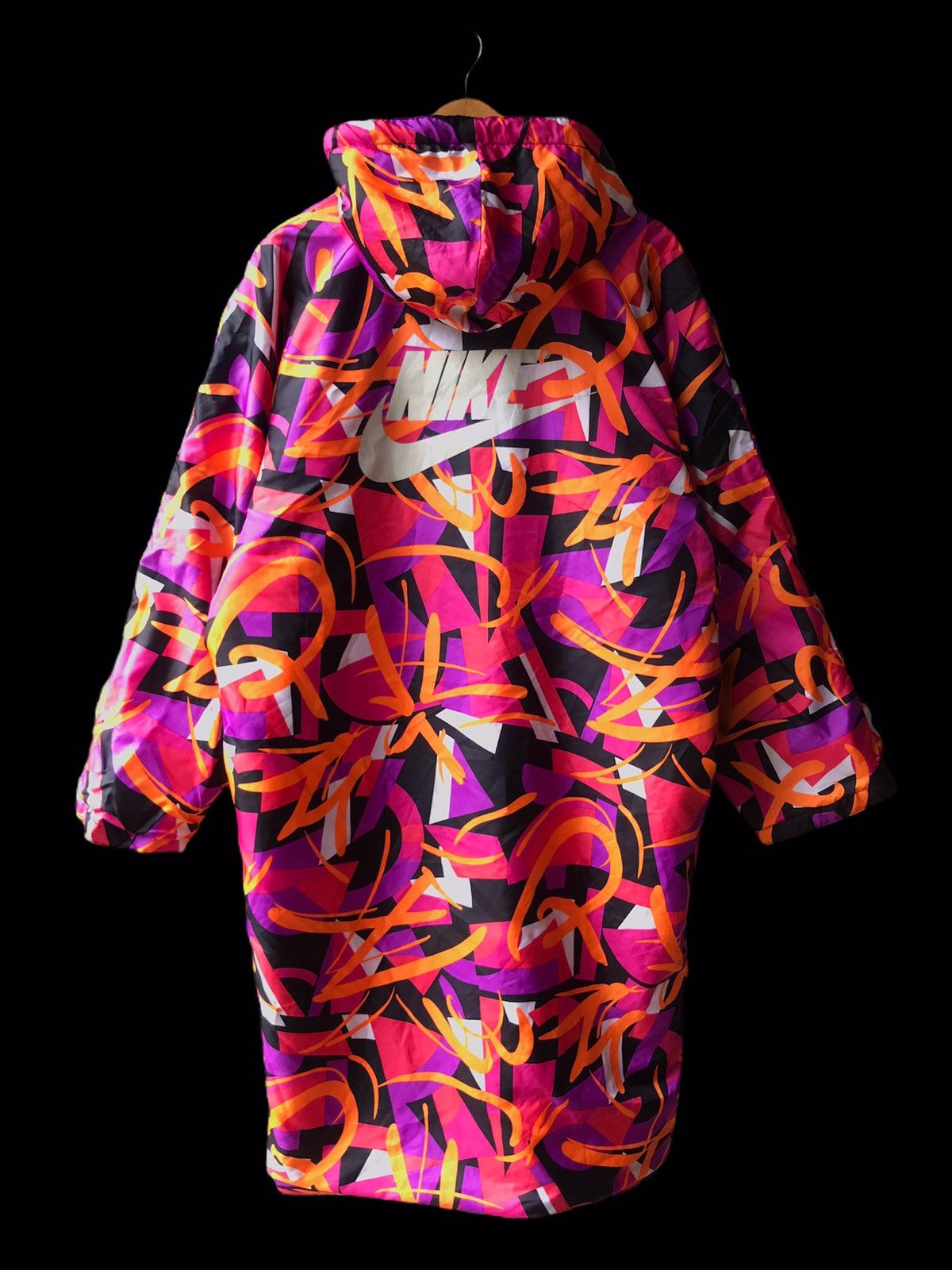 Nike × Vintage ❗️NICE DESIGN❗️Nike Big Logo Long Jacket Hoodie❗️ Size US L / EU 52-54 / 3 - 3 Thumbnail
