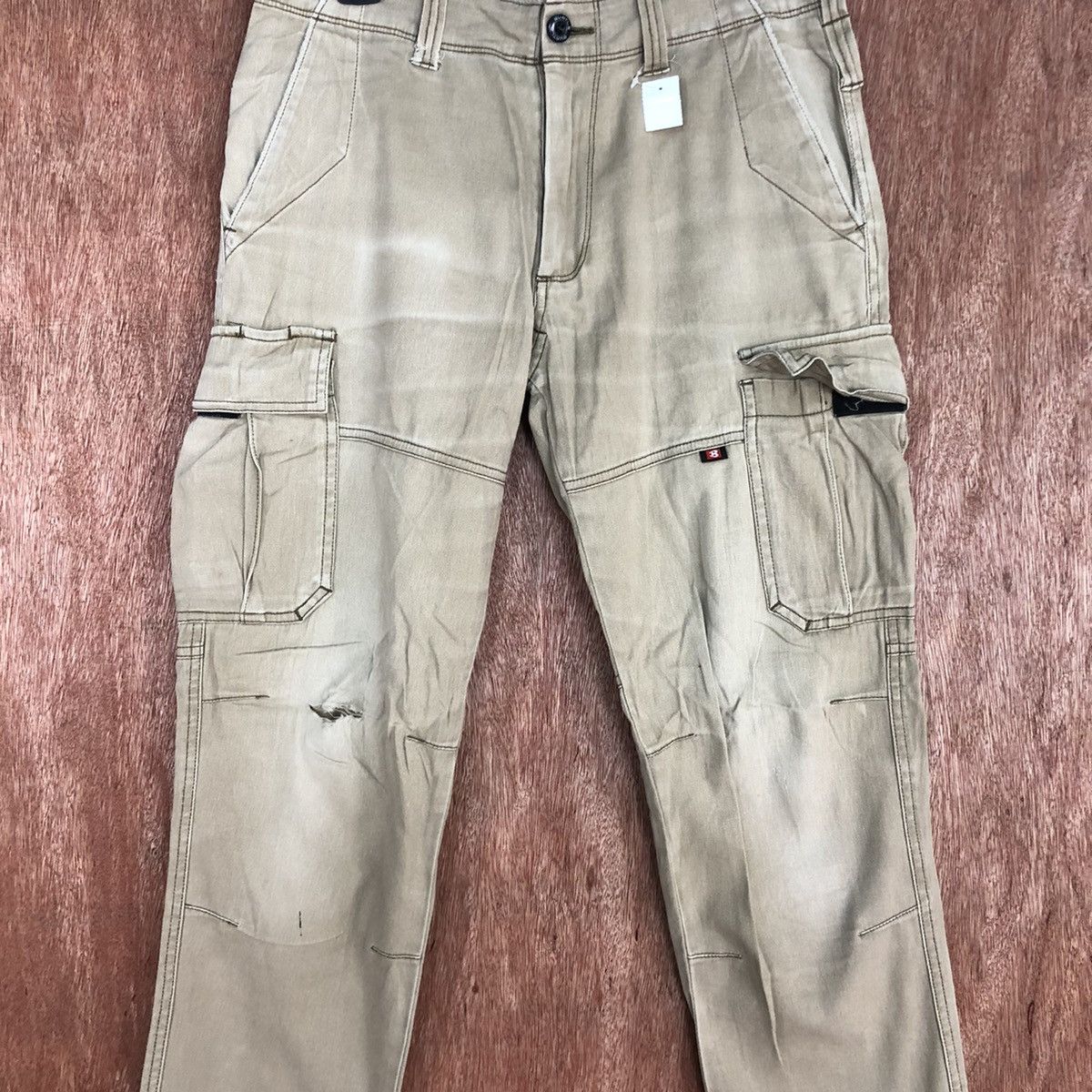 Faded Glory D Burtle Brown faded thrased Multipocket Cargo Pants #2151 Size US 29 - 4 Thumbnail