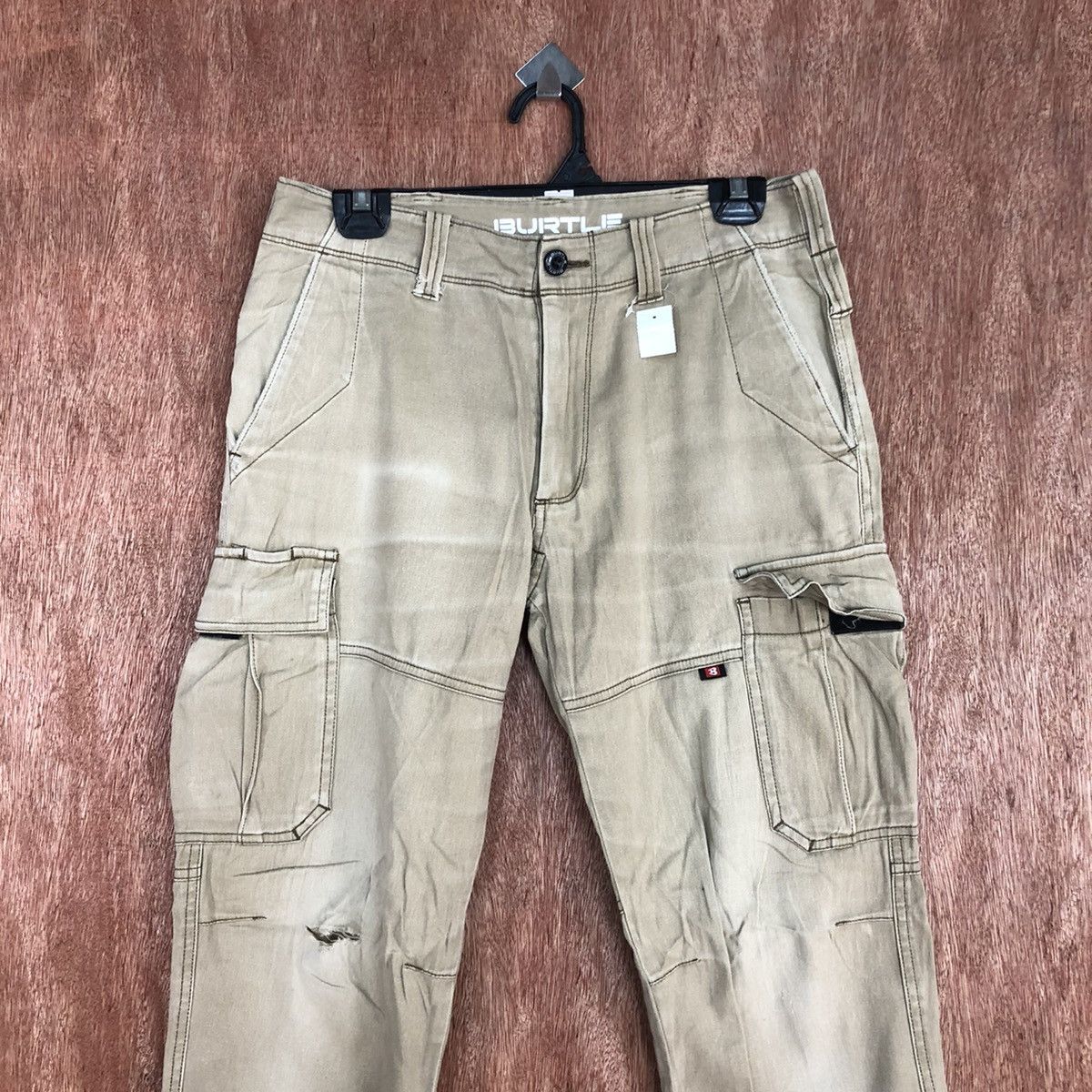 Faded Glory D Burtle Brown faded thrased Multipocket Cargo Pants #2151 Size US 29 - 2 Thumbnail