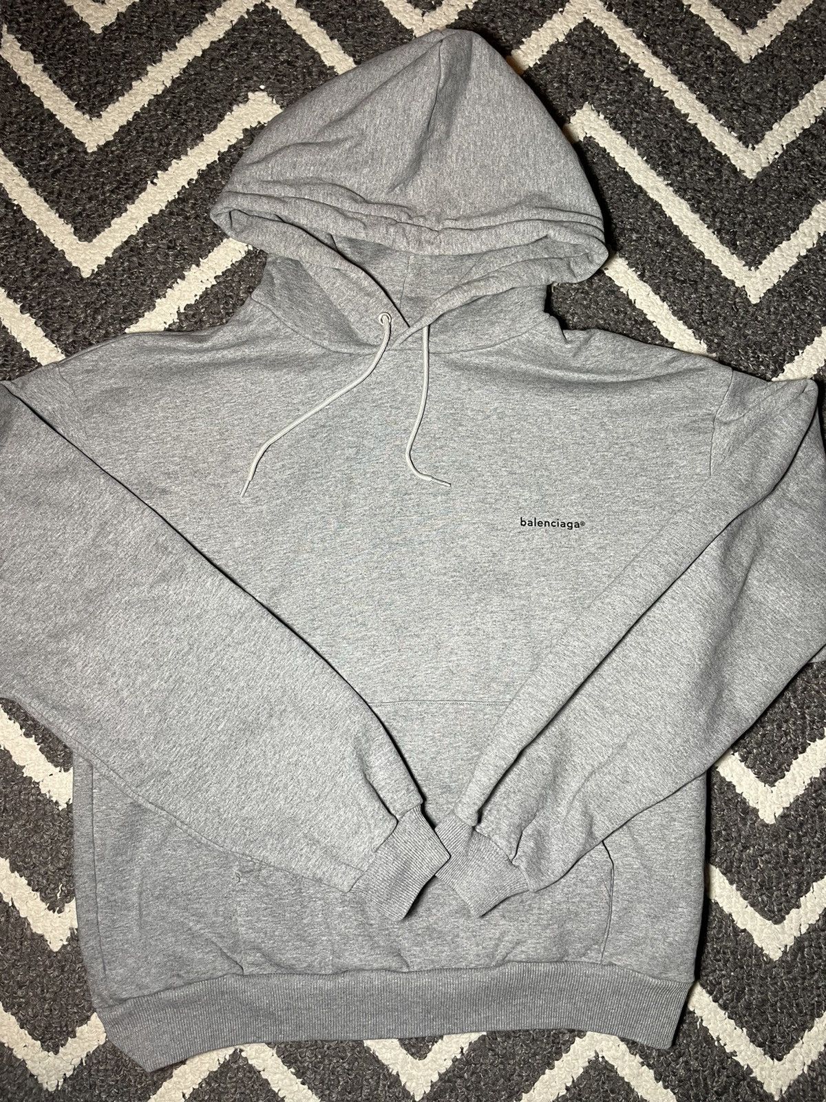 Balenciaga Balenciaga Grey Small Logo Hoodie Size US M / EU 48-50 / 2 - 1 Thumbnail