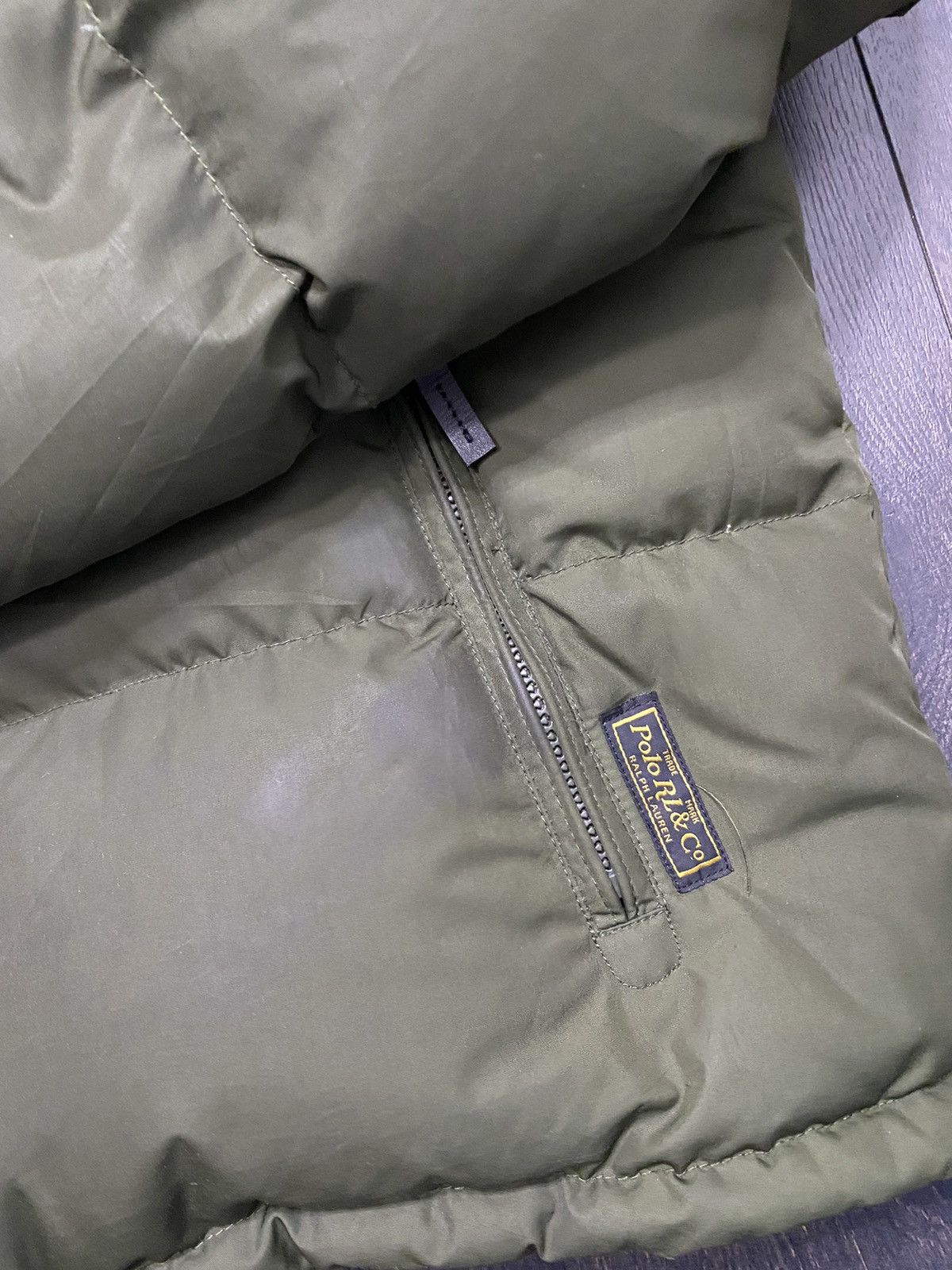 vintage 90’s Olive Polo Ralph Lauren Puffer Jacket with Hood