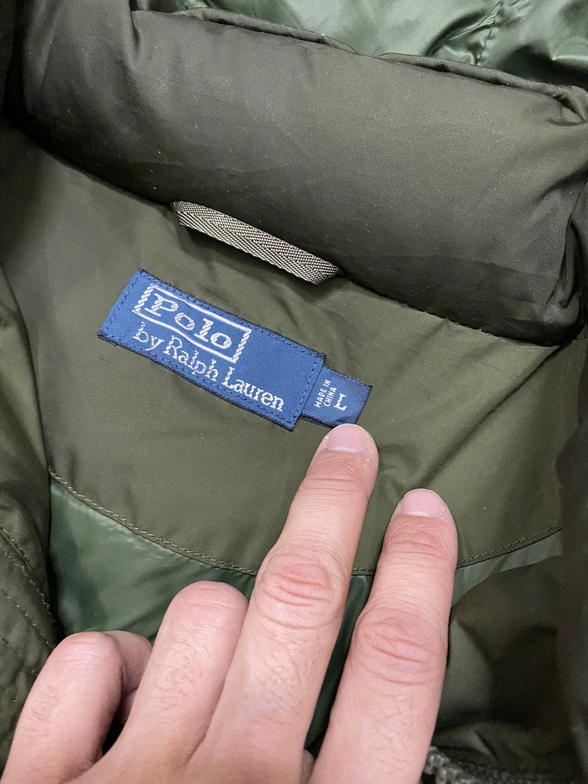 vintage 90’s Olive Polo Ralph Lauren Puffer Jacket with Hood