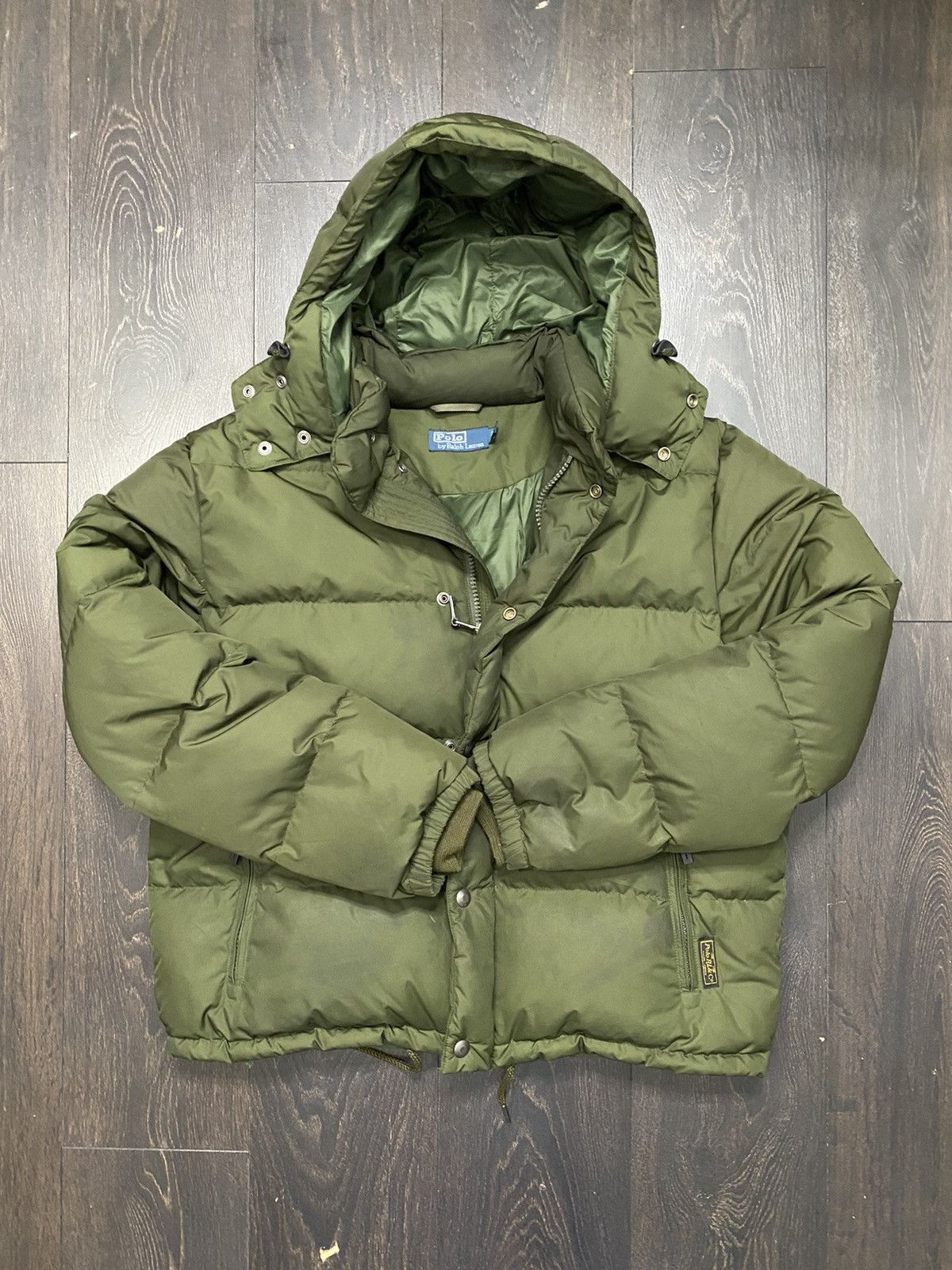 vintage 90’s Olive Polo Ralph Lauren Puffer Jacket with Hood
