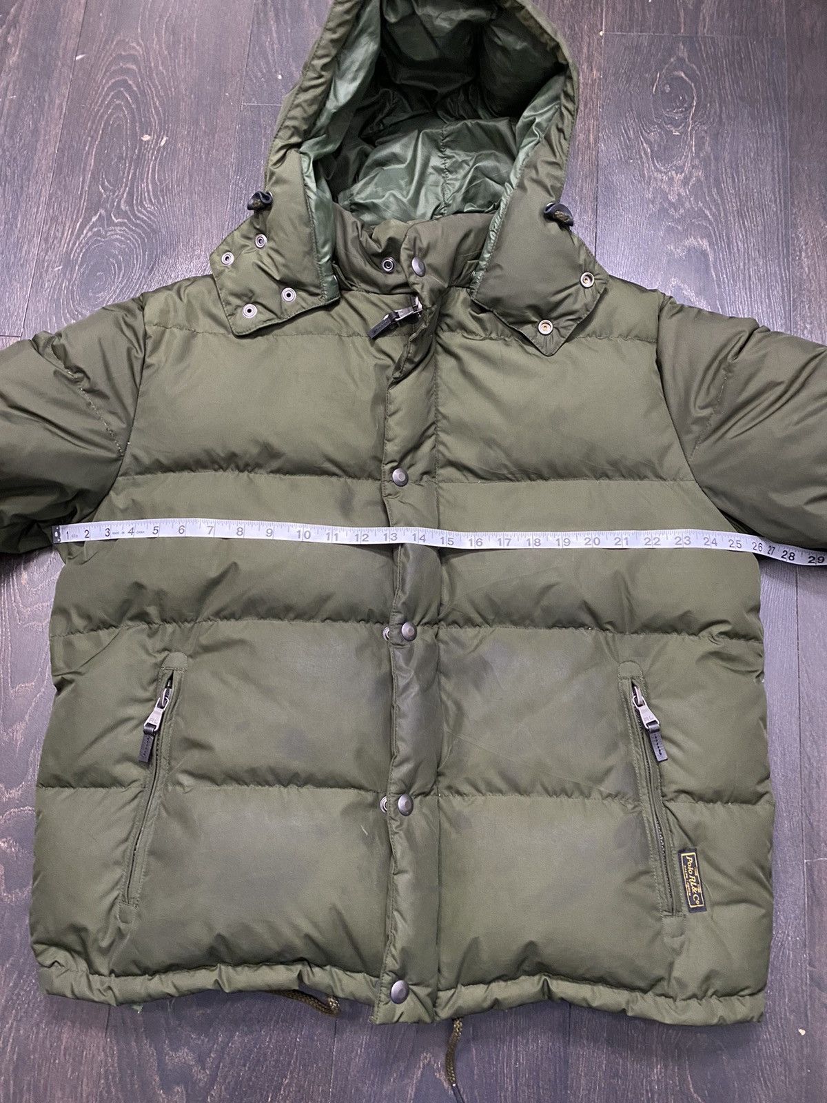 vintage 90’s Olive Polo Ralph Lauren Puffer Jacket with Hood