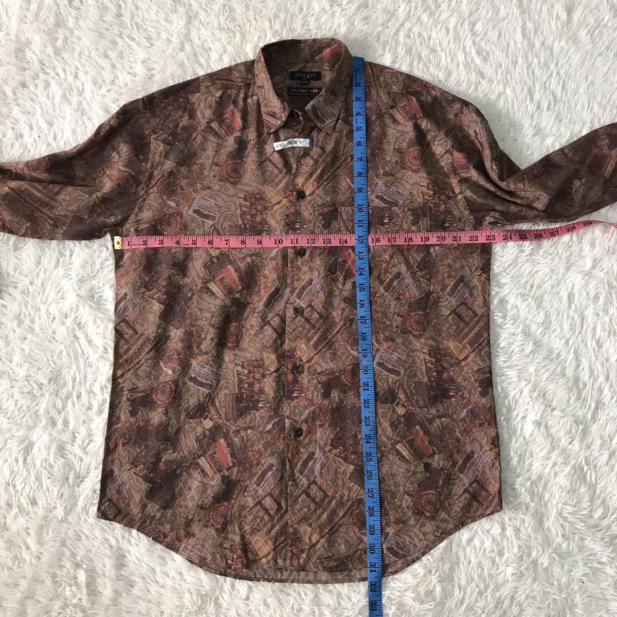 Allegri 💥Steals💥Nice Overprinted Allegri Long Sleeve Buttons Up Size US L / EU 52-54 / 3 - 11 Thumbnail