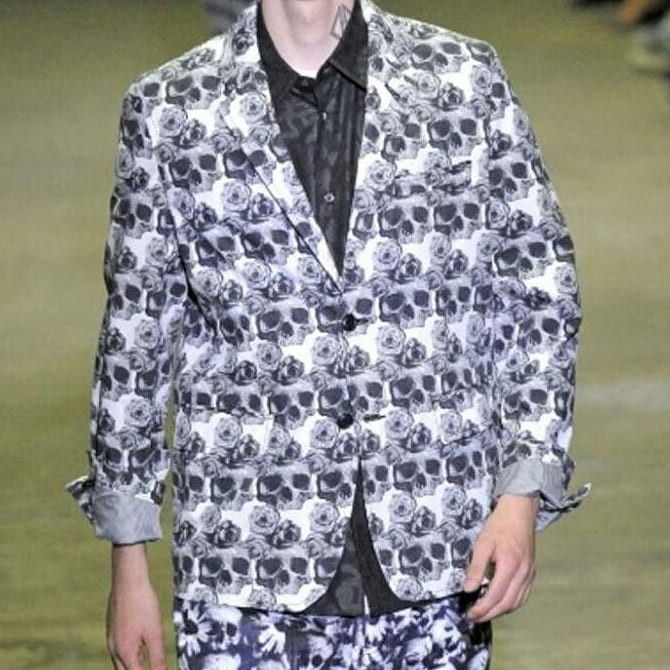 Comme des Garcons 🔥S/S10 Runway Skull Roses Gray Coat Blazer CDG Size US S / EU 44-46 / 1 - 1 Thumbnail