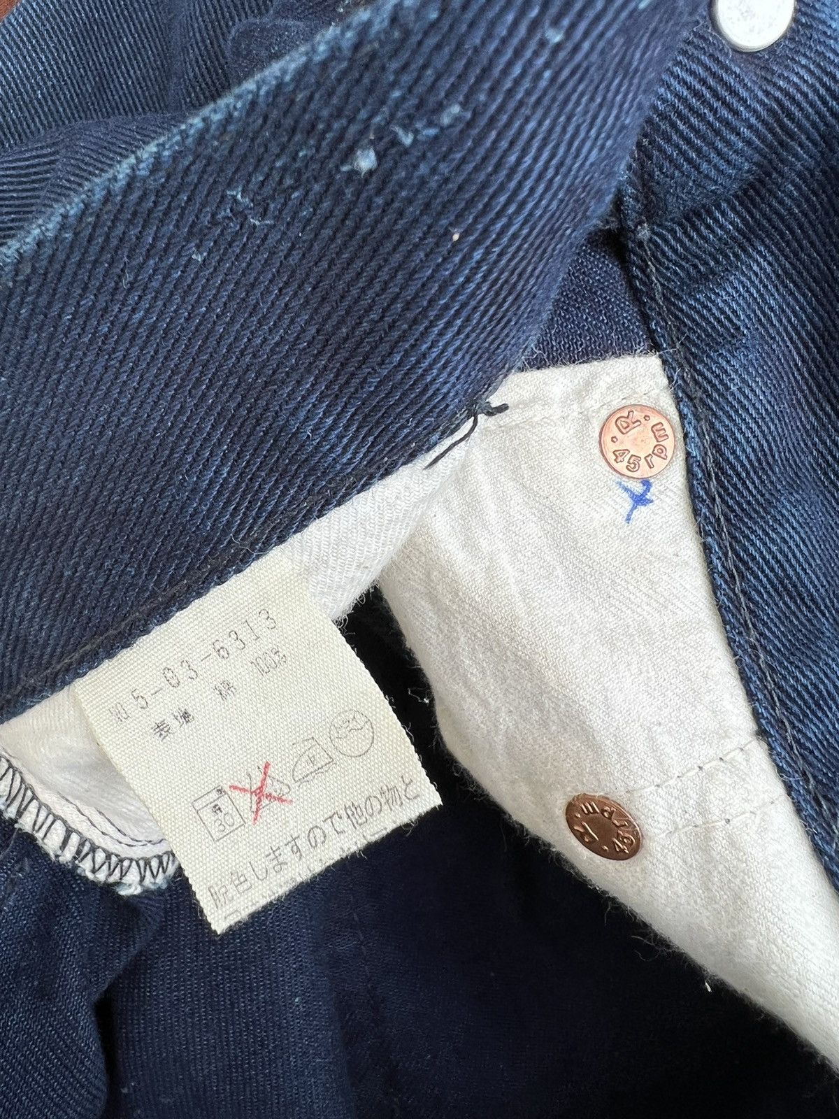 45rpm Vintage 45rpm Japan Indigo Blue Denim Jeans L35 Size US 29 - 21 Thumbnail