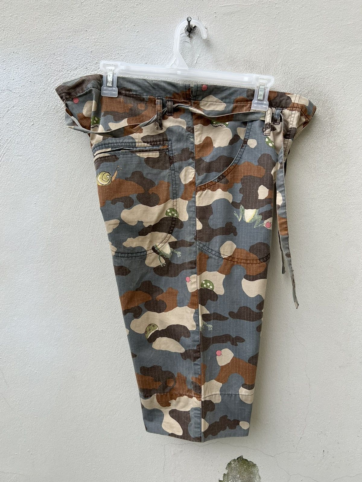 Issey Miyake Vintage TC Floral Fauna Camo Drawstring Waist Short Pant Size US 31 - 22 Thumbnail