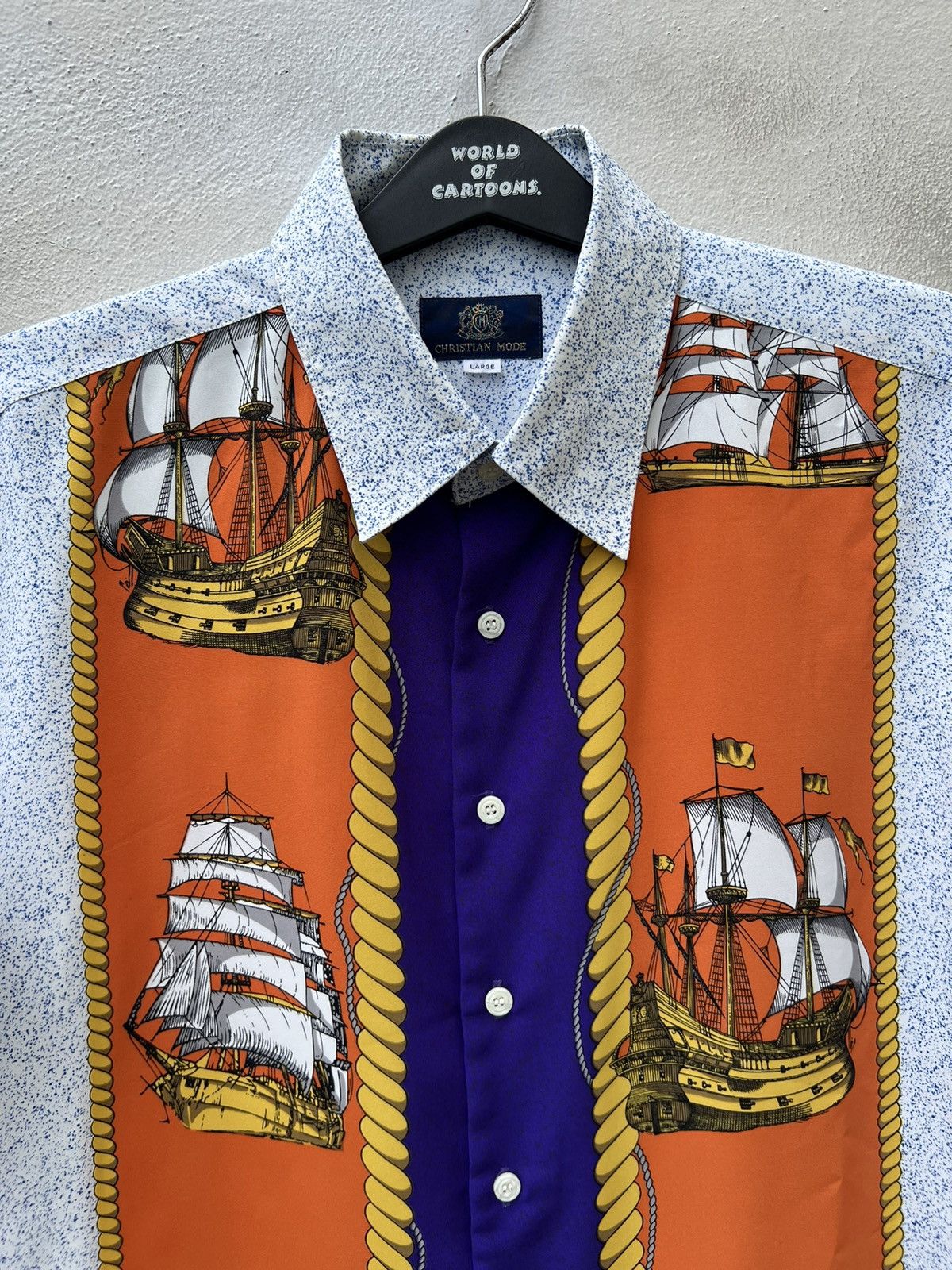 Vintage Vintage 90s Christian Mode Japan Printed Art Polyester Shirt Size US L / EU 52-54 / 3 - 6 Thumbnail