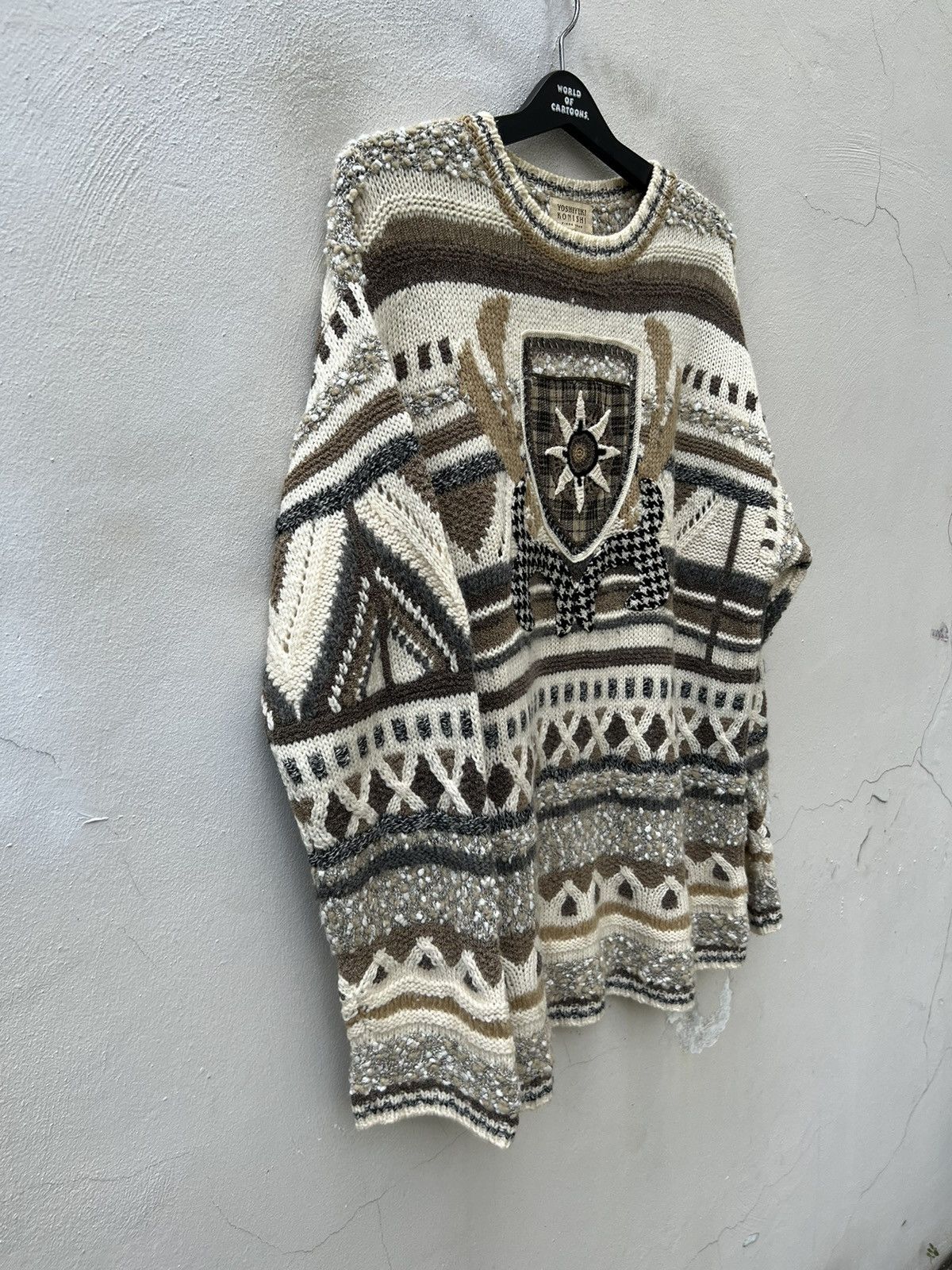 Vintage × Yoshiyuki Konishi Vintage Yoshiyuki Konishi Hand Knit Tribal Knitwear Sweater Size US XL / EU 56 / 4 - 13 Thumbnail