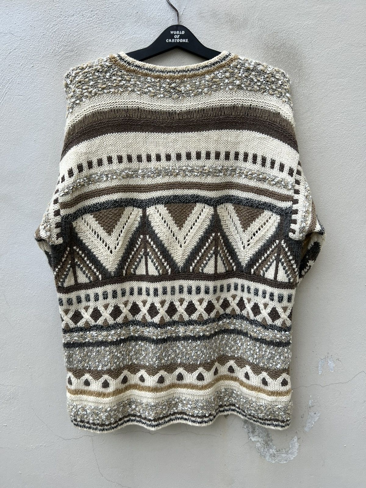 Vintage × Yoshiyuki Konishi Vintage Yoshiyuki Konishi Hand Knit Tribal Knitwear Sweater Size US XL / EU 56 / 4 - 14 Thumbnail