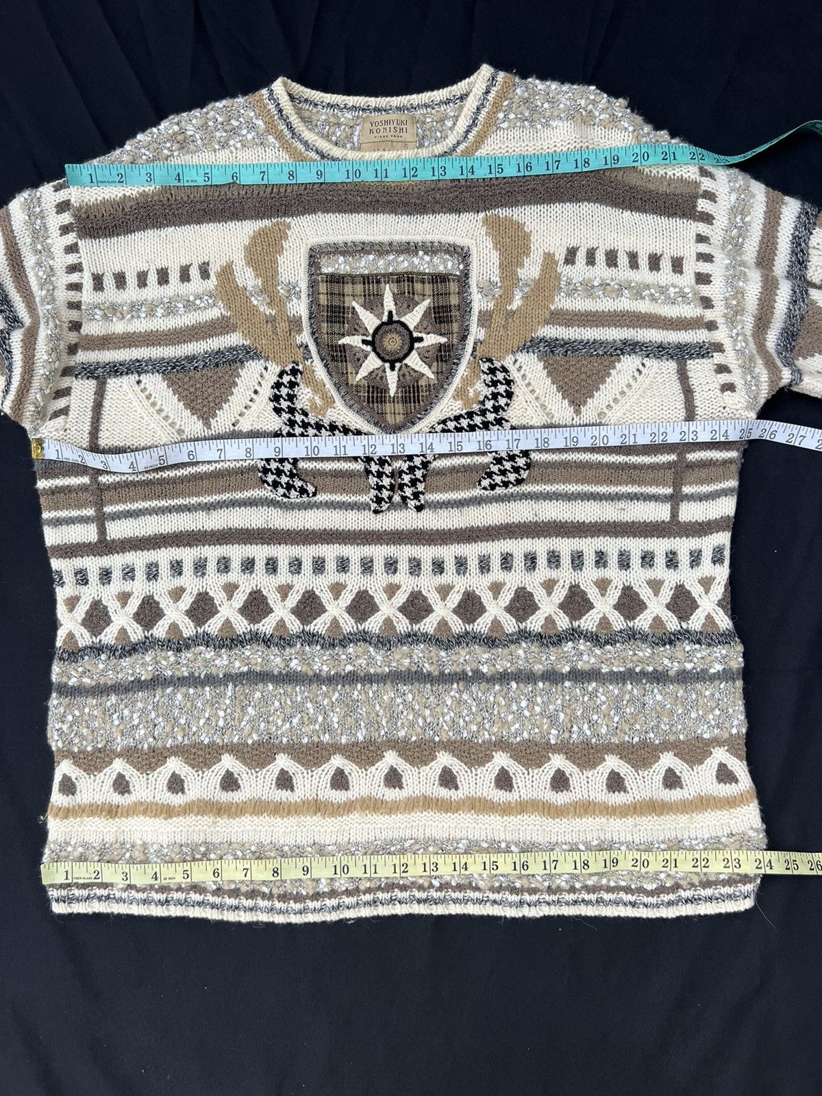 Vintage × Yoshiyuki Konishi Vintage Yoshiyuki Konishi Hand Knit Tribal Knitwear Sweater Size US XL / EU 56 / 4 - 2 Thumbnail