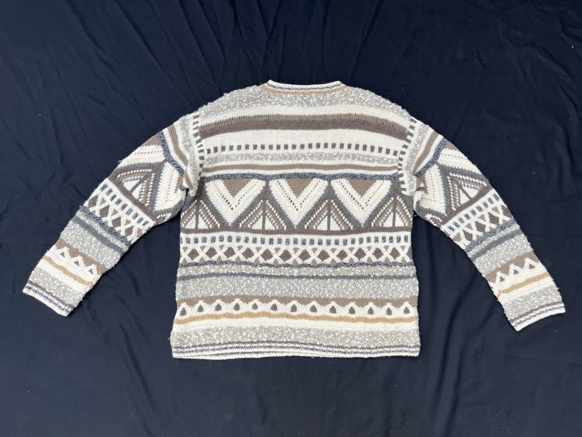 Vintage × Yoshiyuki Konishi Vintage Yoshiyuki Konishi Hand Knit Tribal Knitwear Sweater Size US XL / EU 56 / 4 - 4 Thumbnail