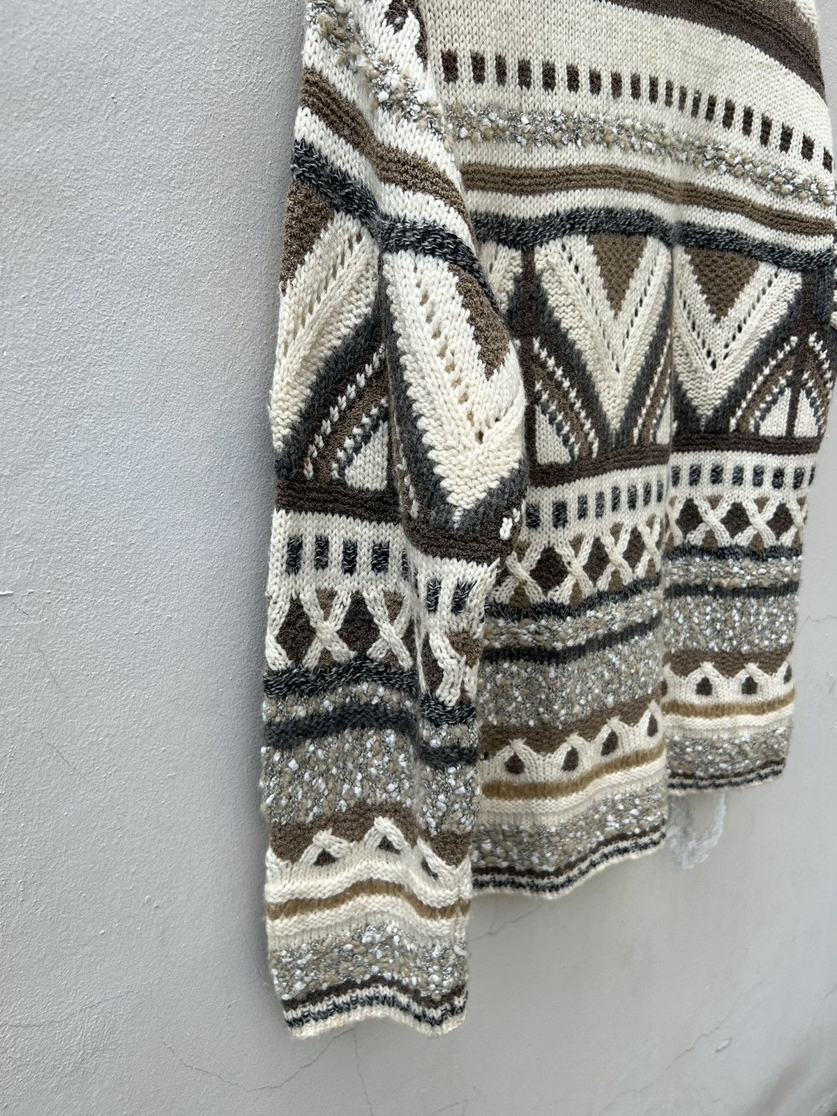 Vintage × Yoshiyuki Konishi Vintage Yoshiyuki Konishi Hand Knit Tribal Knitwear Sweater Size US XL / EU 56 / 4 - 17 Thumbnail