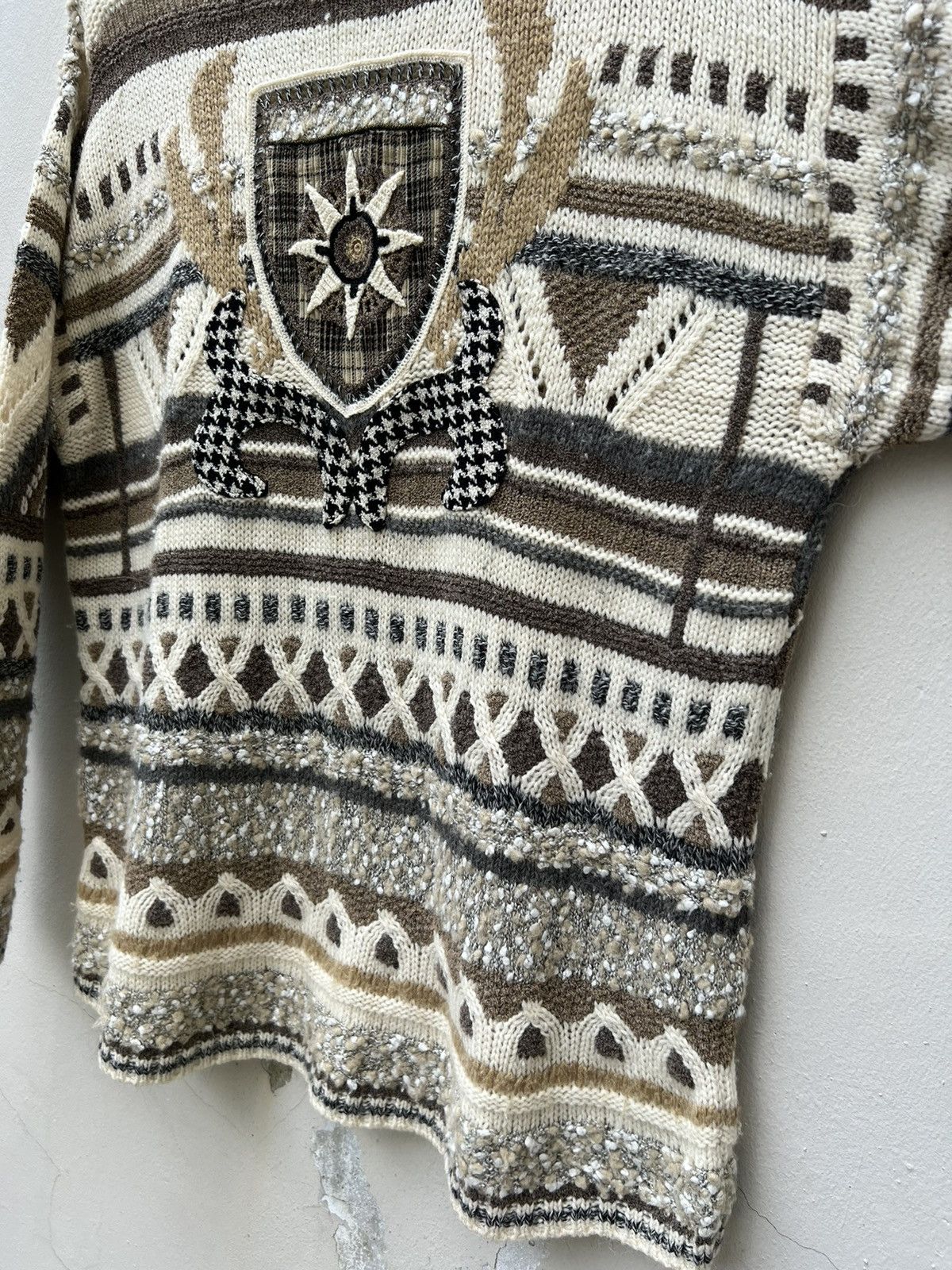 Vintage × Yoshiyuki Konishi Vintage Yoshiyuki Konishi Hand Knit Tribal Knitwear Sweater Size US XL / EU 56 / 4 - 11 Thumbnail